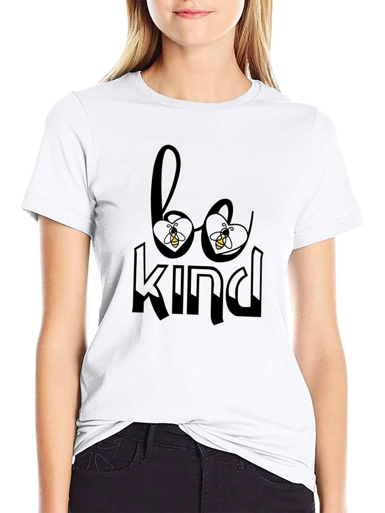 Be Kind Bee Graphic Black T-Shirt