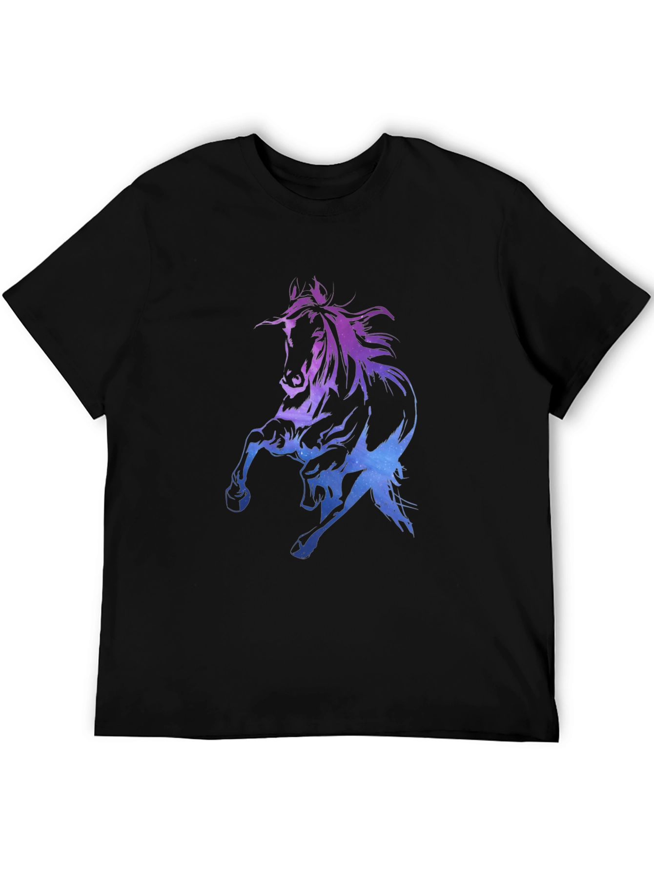 Galaxy Horse Graphic Tee - Black
