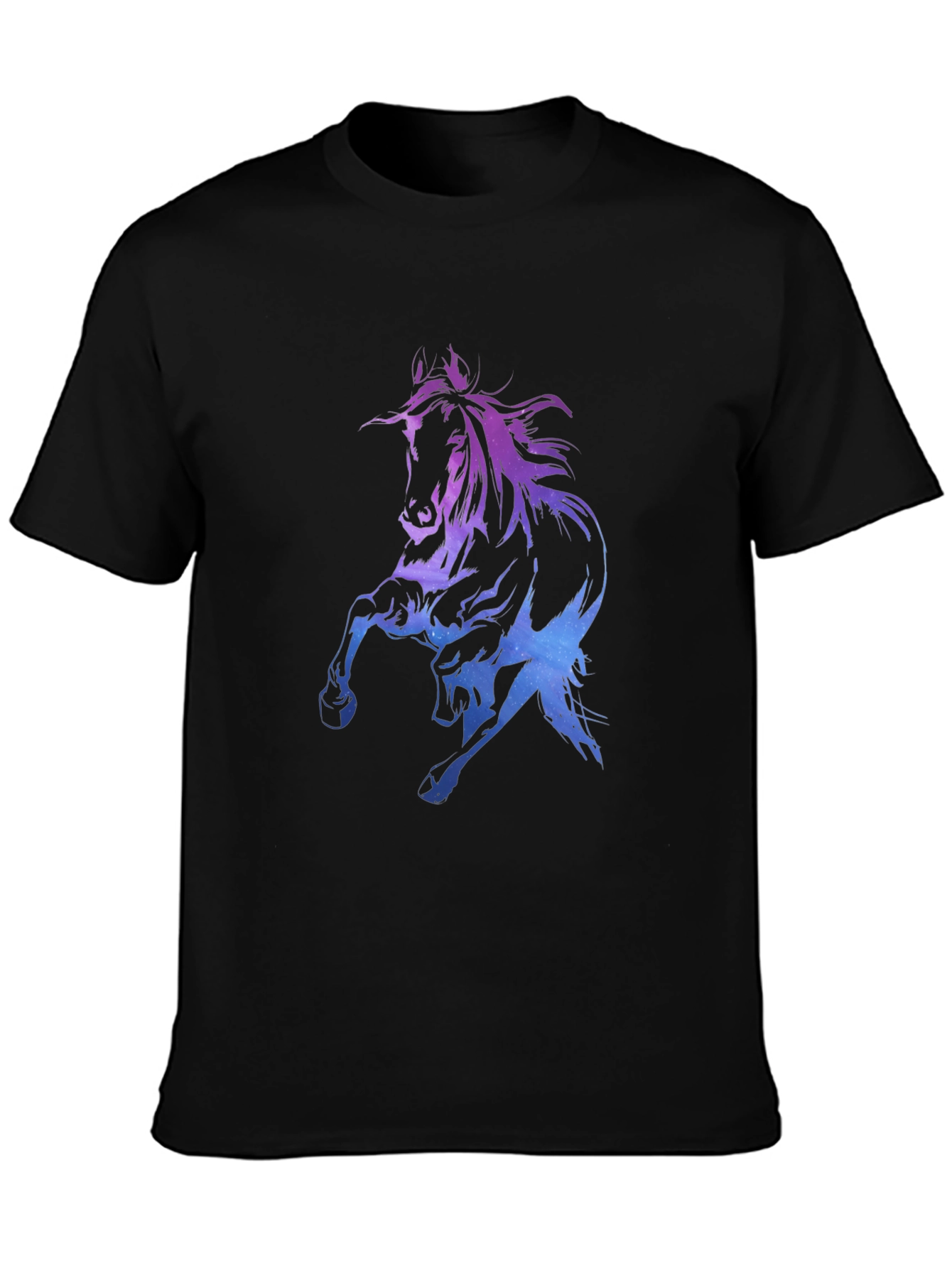 Galaxy Horse Graphic Tee - Black