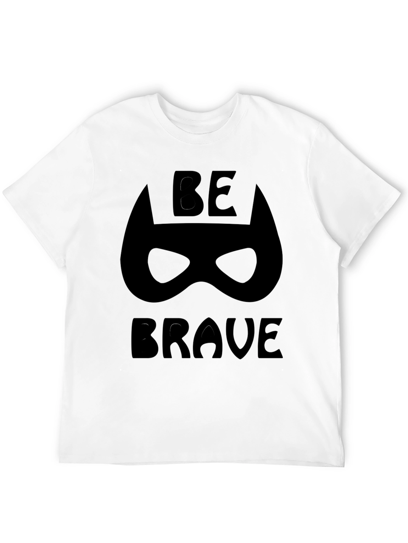 Be Brave Superhero Mask Black T-Shirt