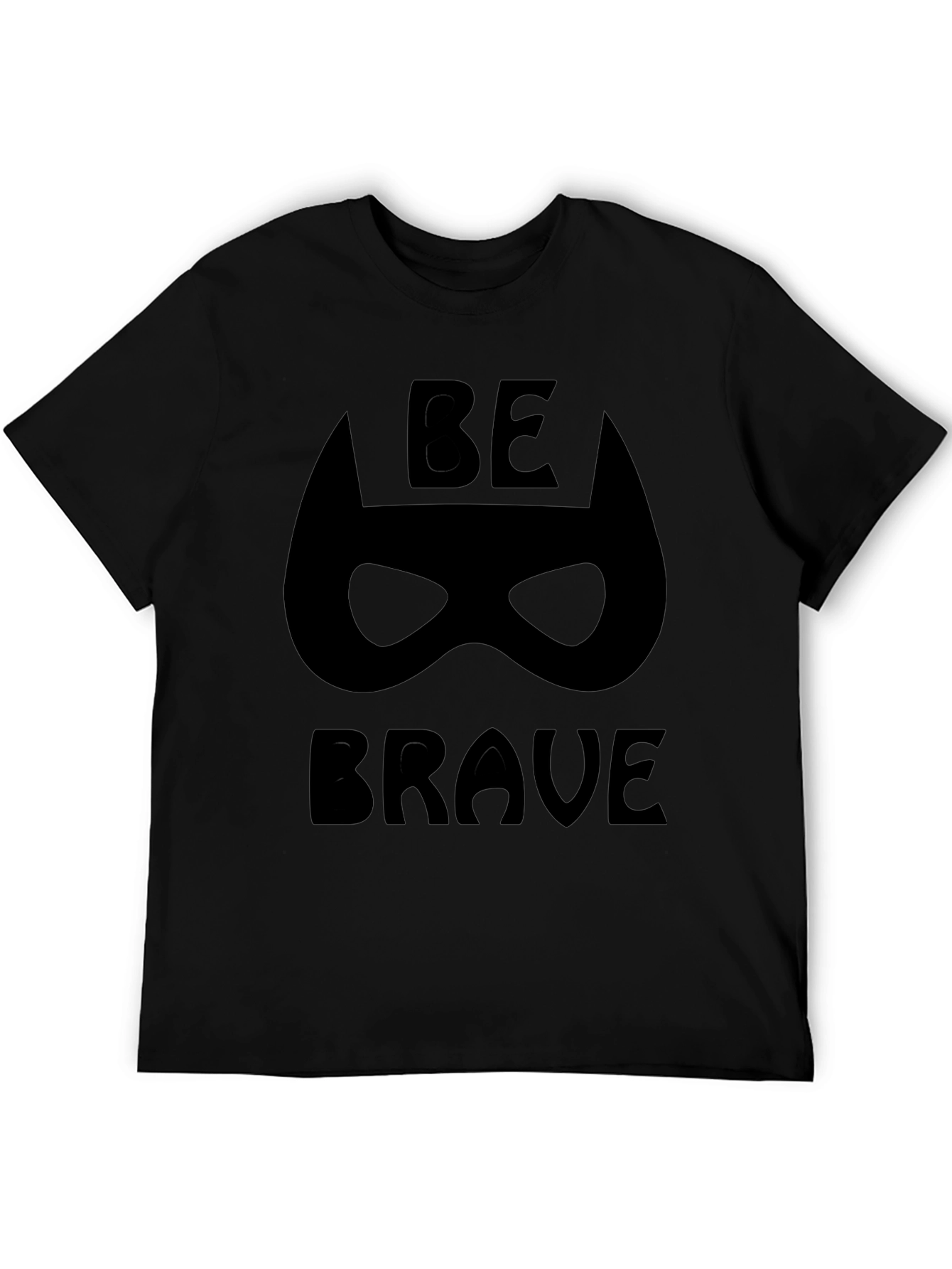 Be Brave Superhero Mask Black T-Shirt