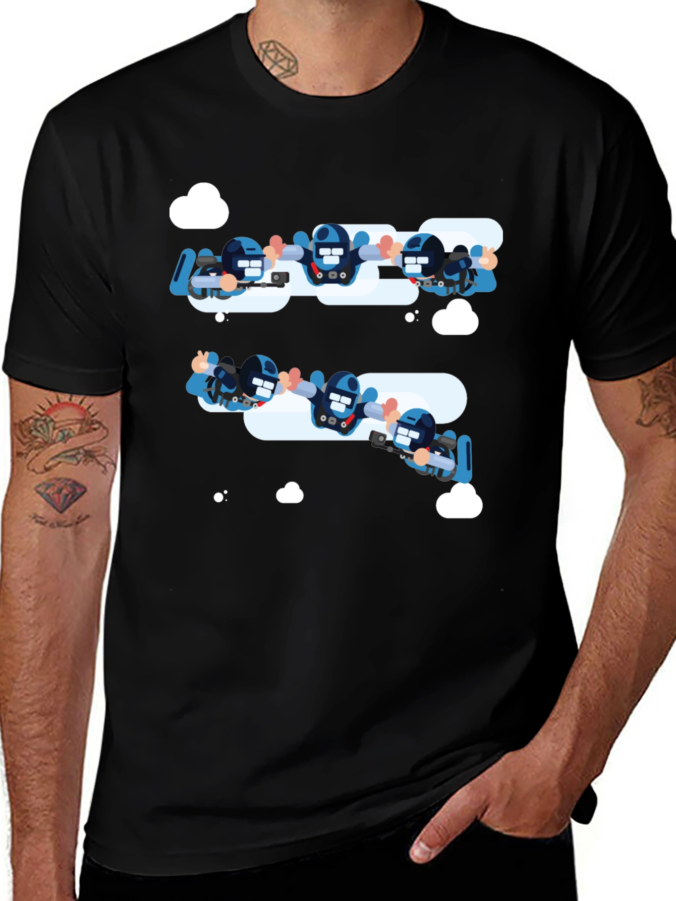 Skydiving Squad Black T-Shirt