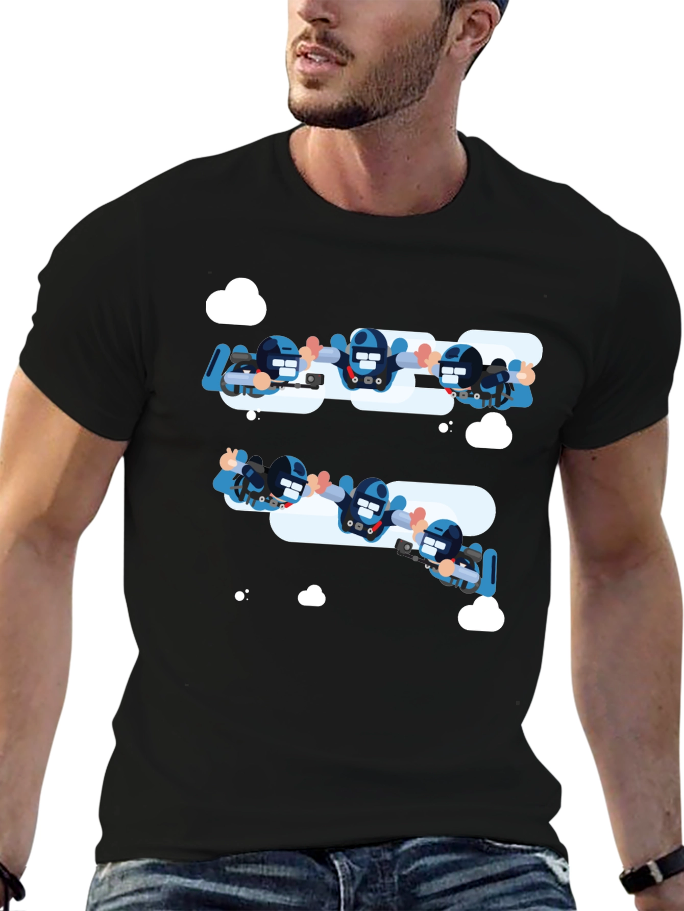 Skydiving Squad Black T-Shirt