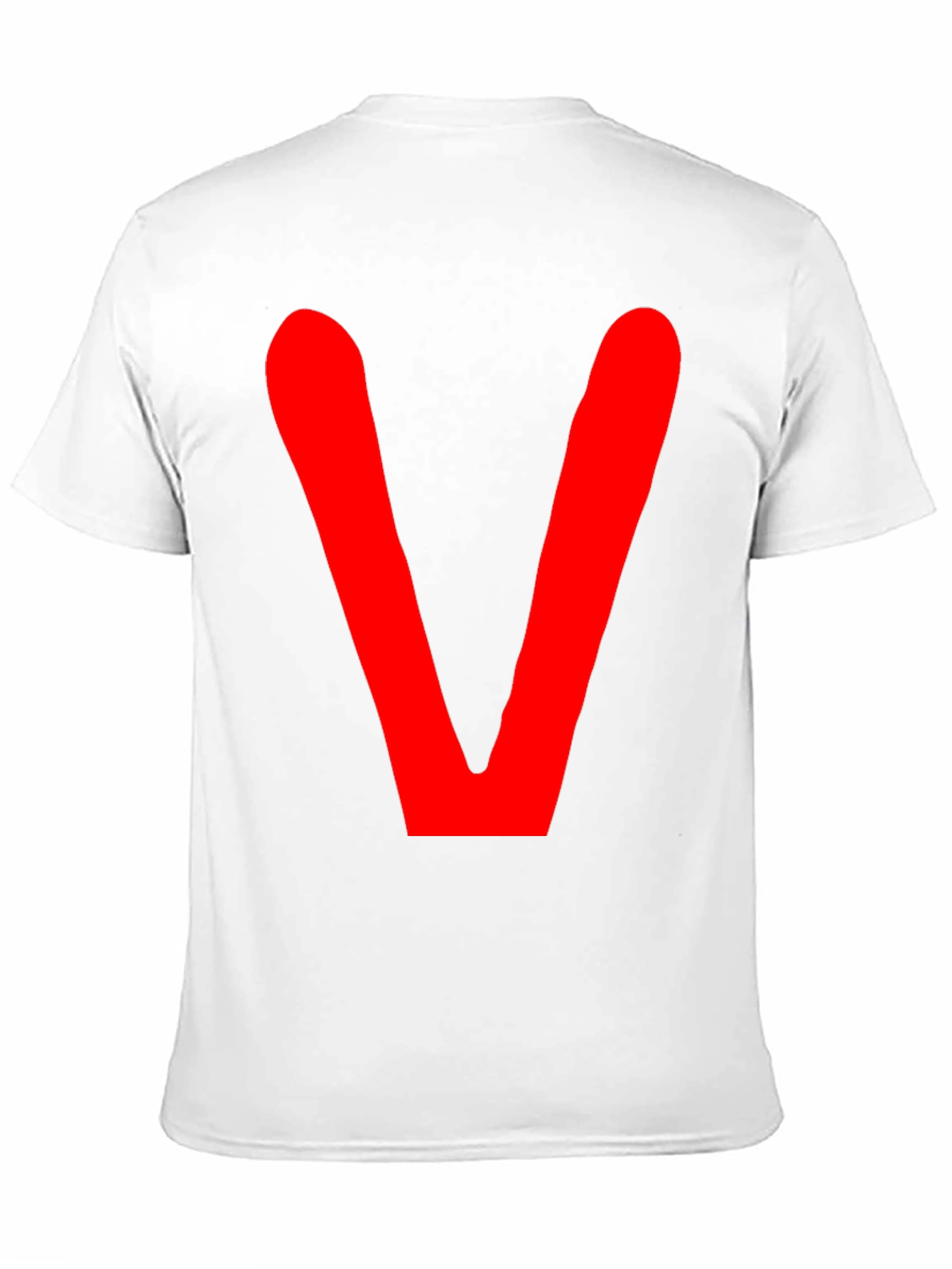 Red V Graphic Print Black T-Shirt