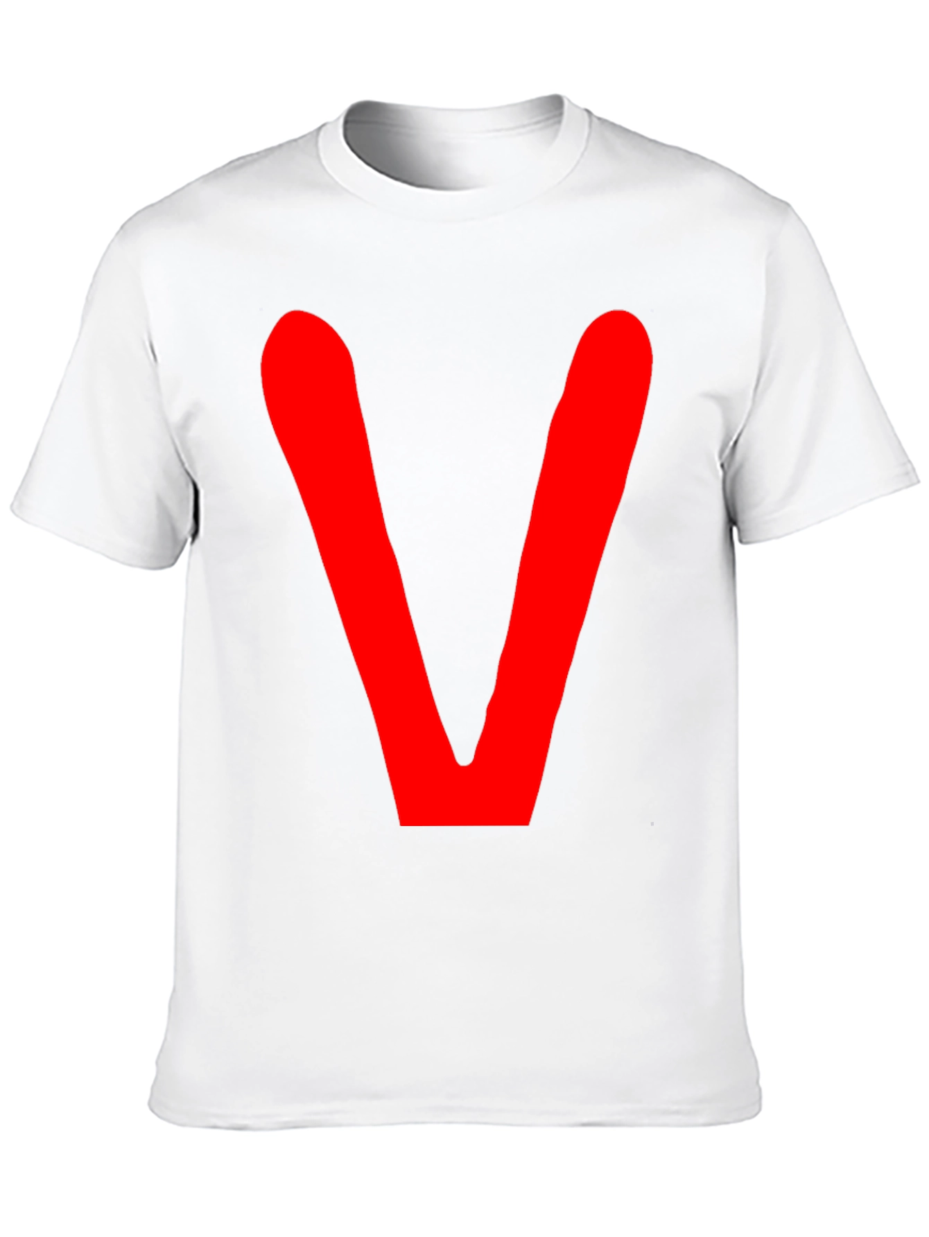Red V Graphic Print Black T-Shirt