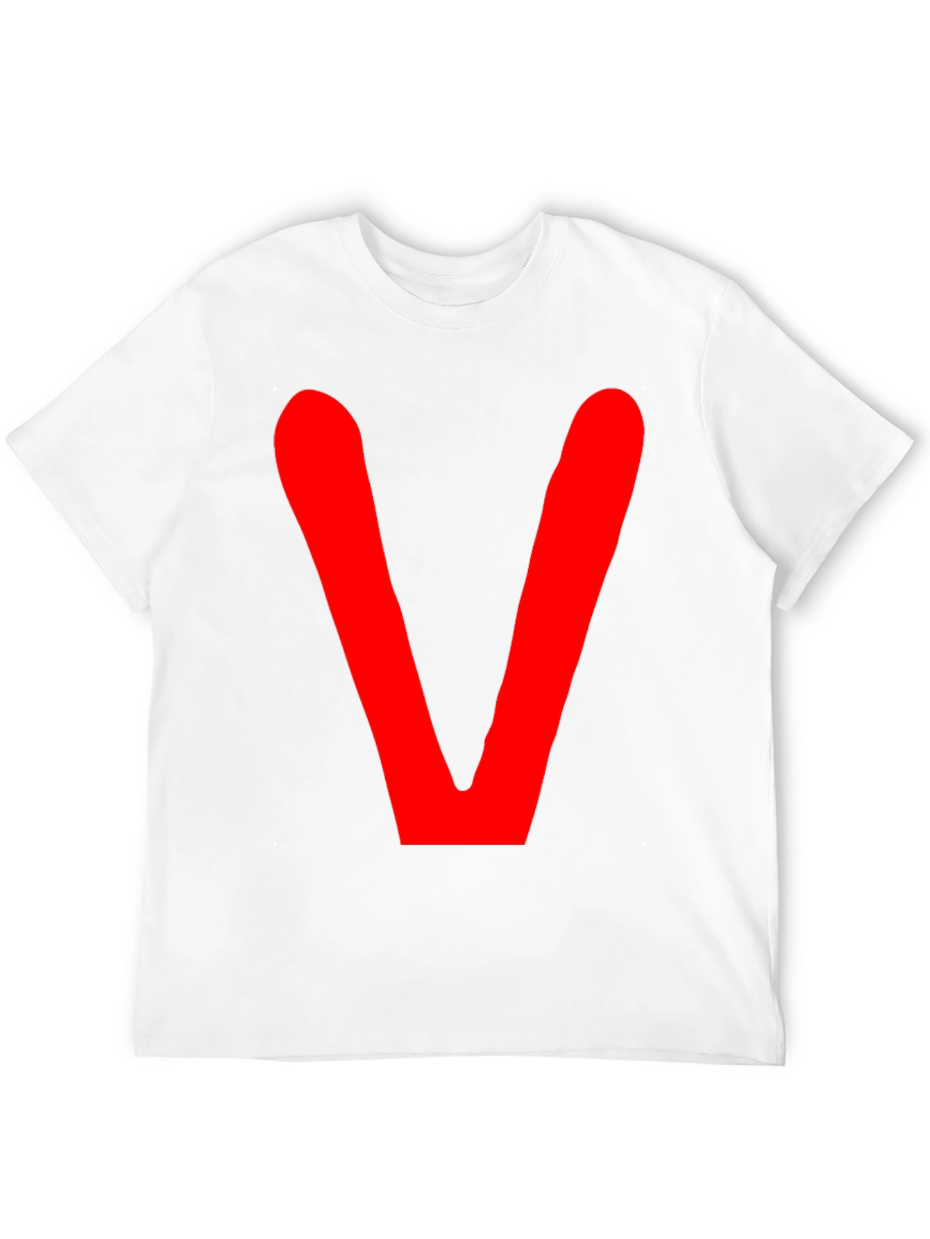 Red V Graphic Print Black T-Shirt