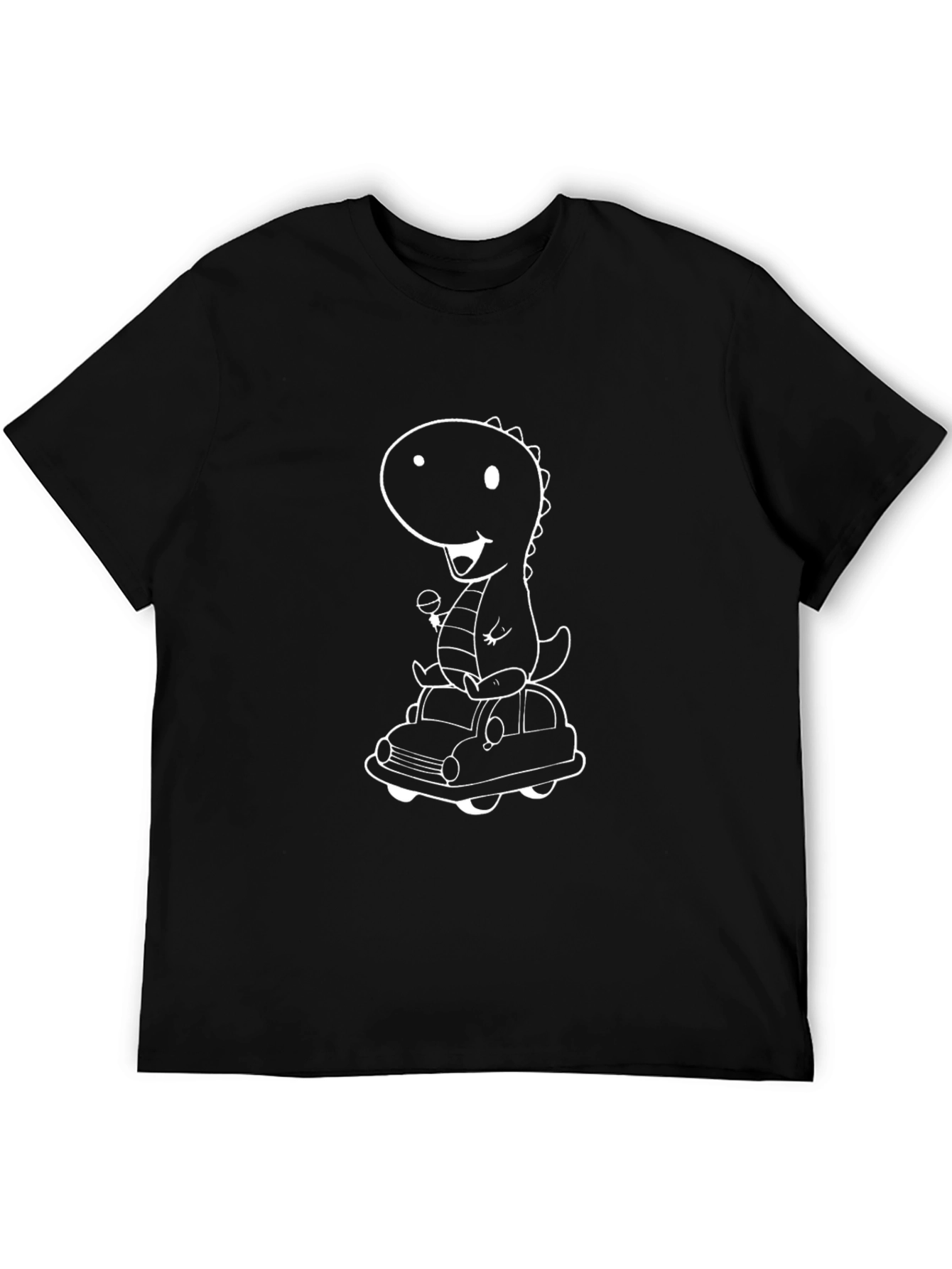 Dino on Wheels Graphic Tee - Black