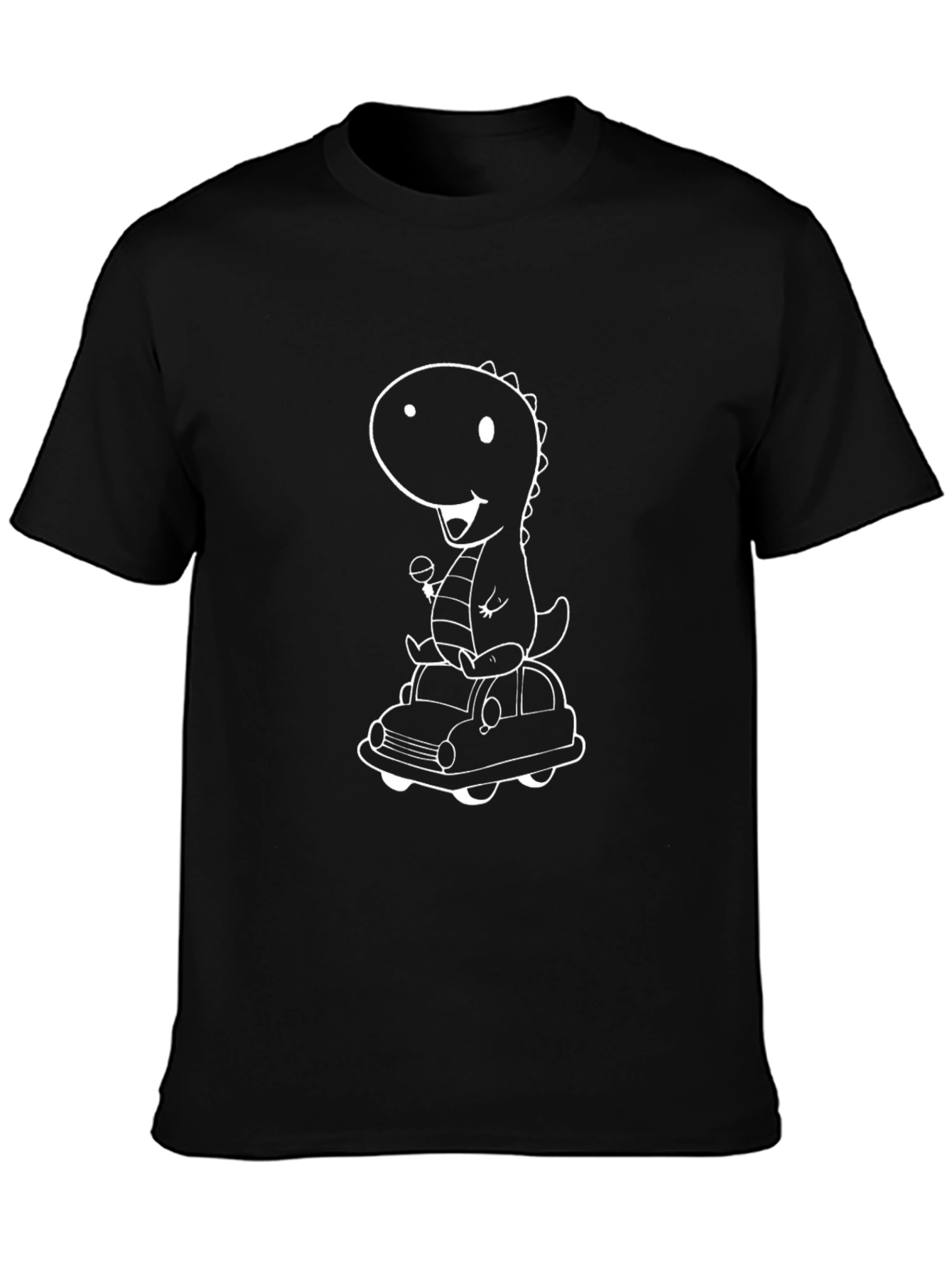 Dino on Wheels Graphic Tee - Black