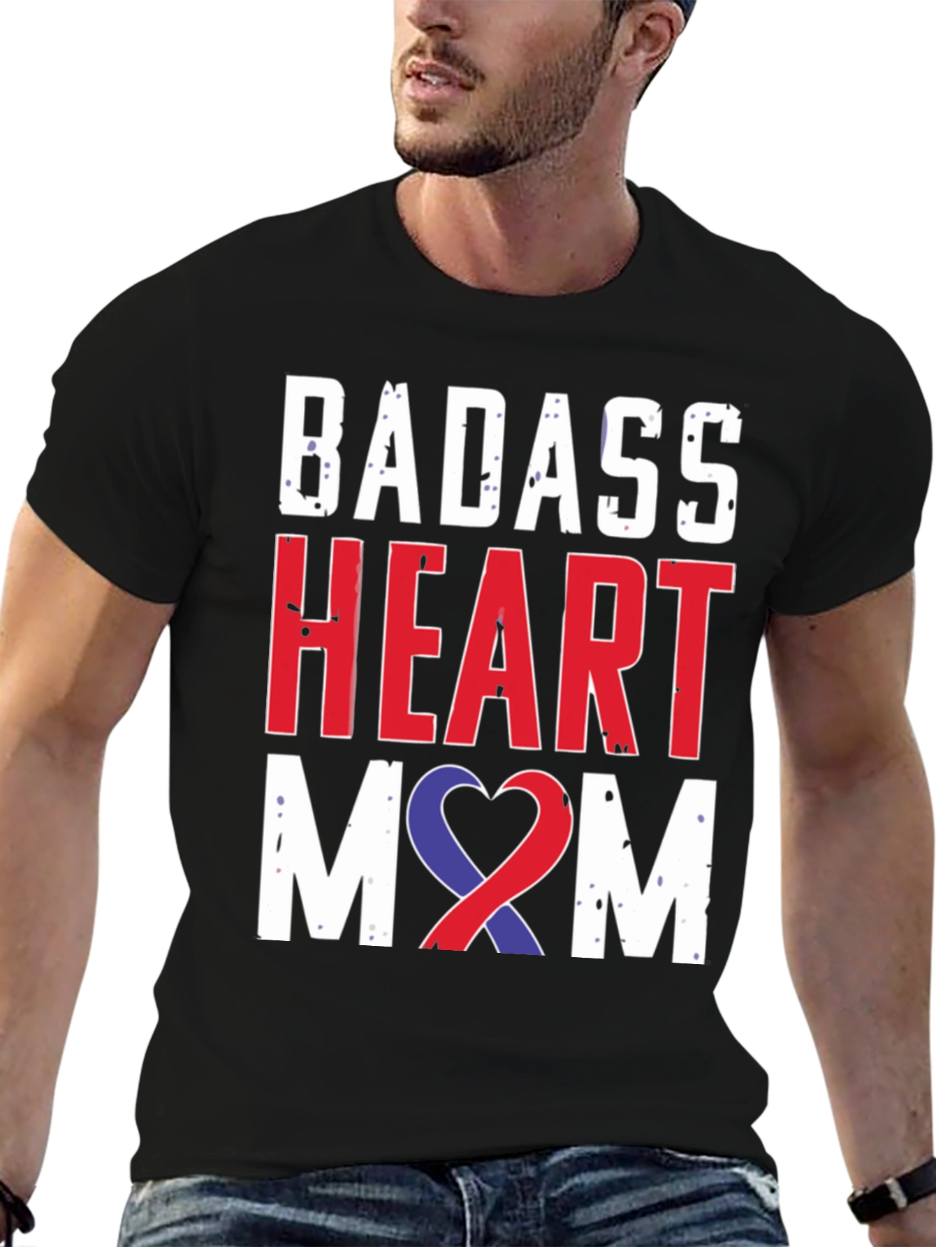 Badass Heart Mom Graphic Tee - Awareness Ribbon
