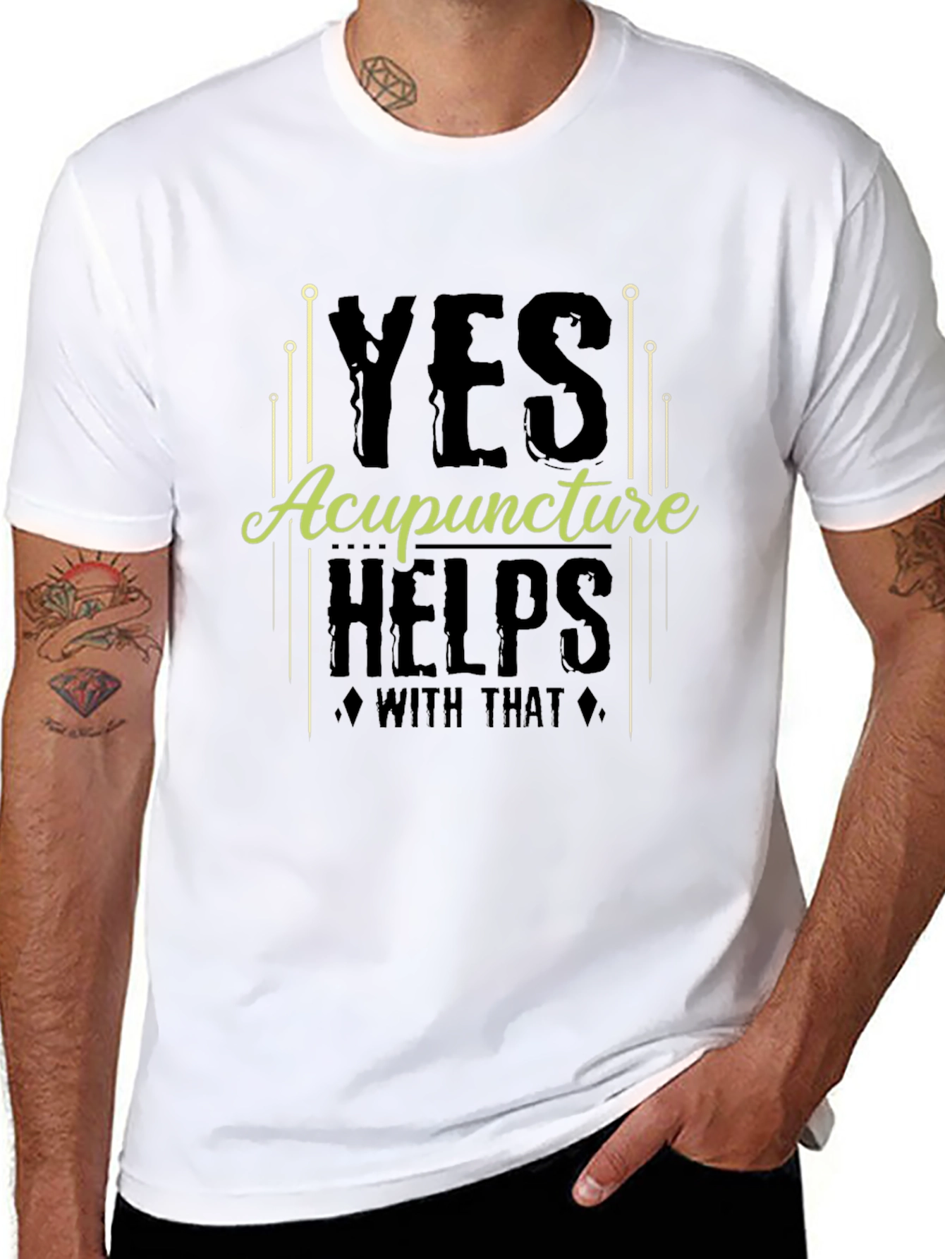 Acupuncture Helps T-Shirt Funny Acupuncture Gift