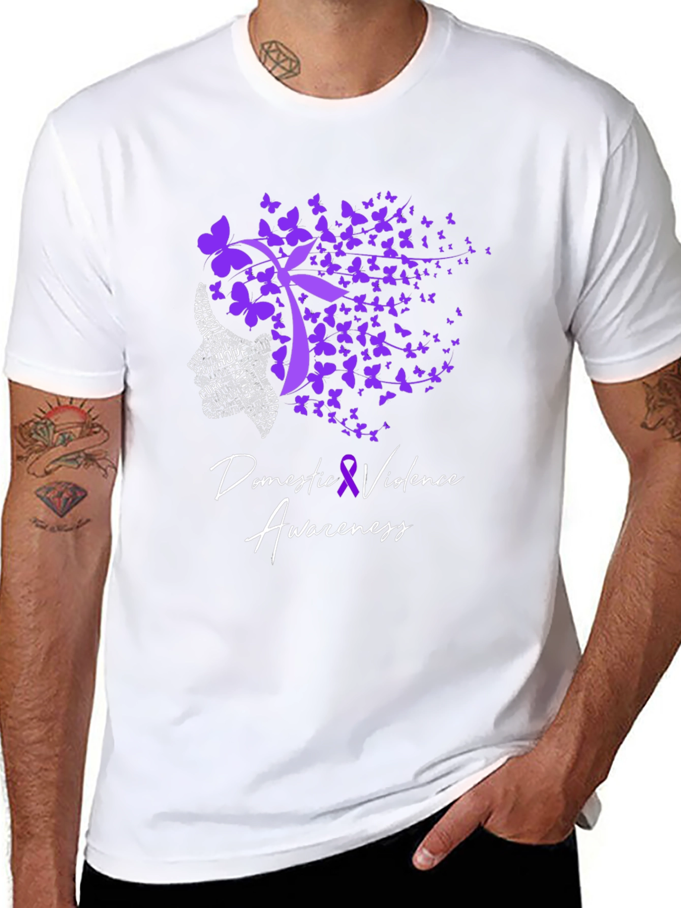 Domestic Violence Awareness Butterfly Ribbon T-Shirt