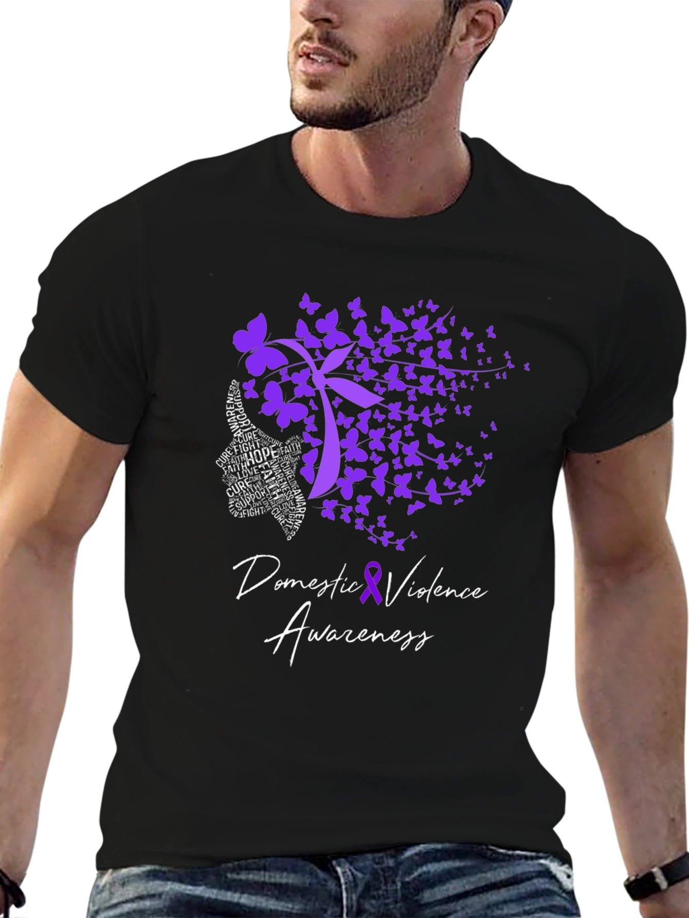 Domestic Violence Awareness Butterfly Ribbon T-Shirt
