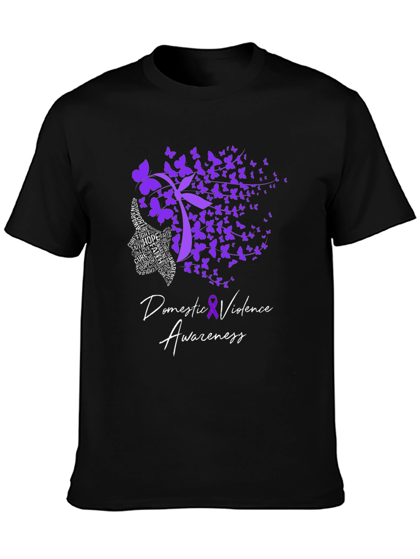 Domestic Violence Awareness Butterfly Ribbon T-Shirt