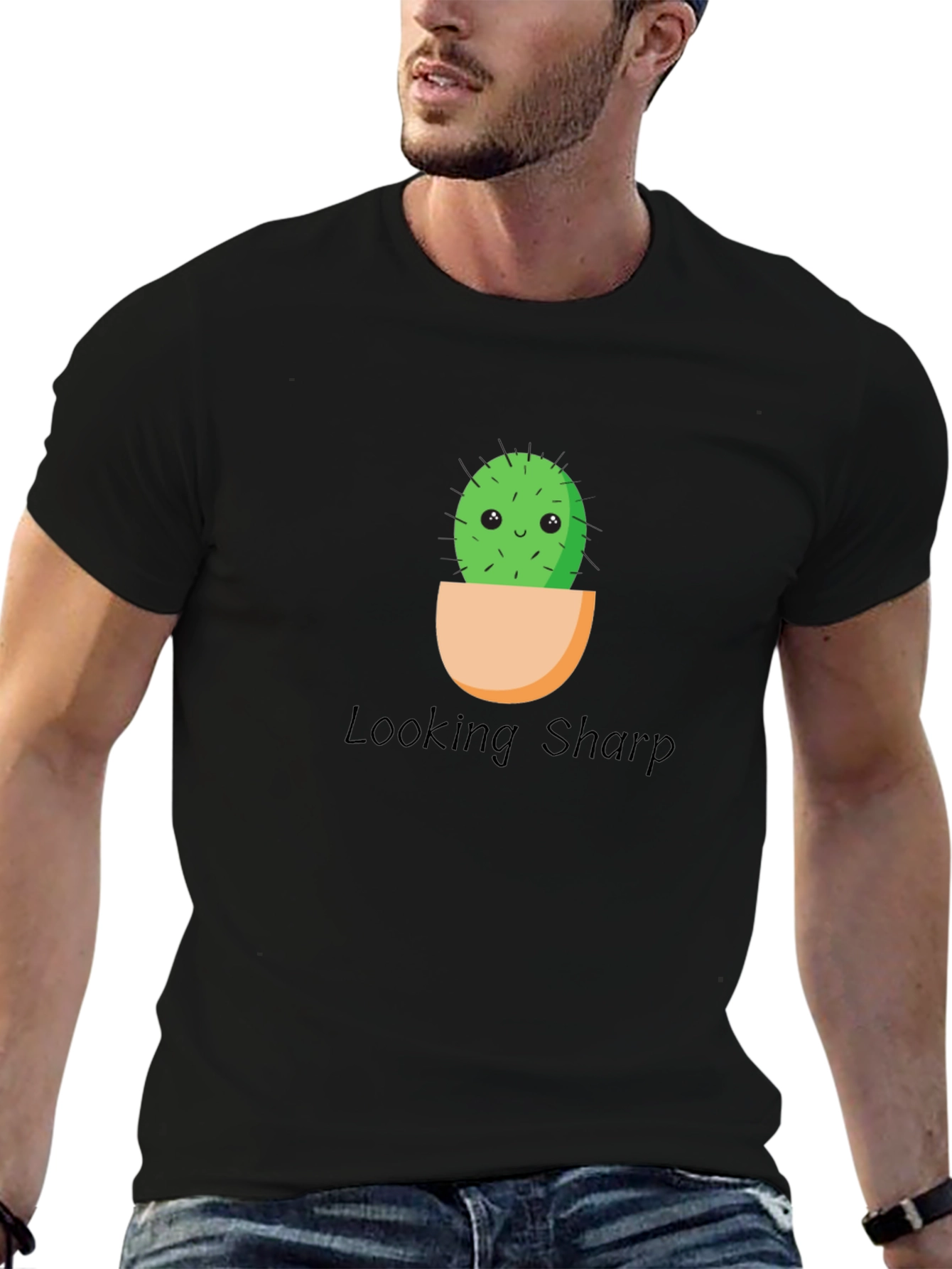 Looking Sharp Cactus Graphic Tee - Black