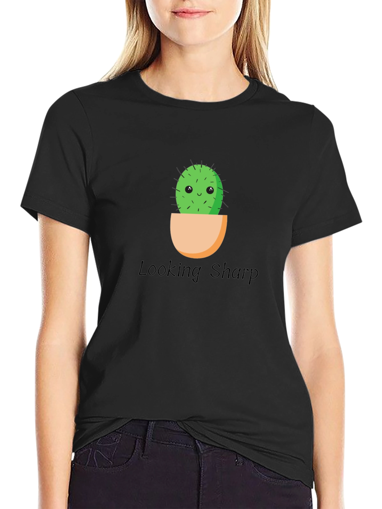 Looking Sharp Cactus Graphic Tee - Black