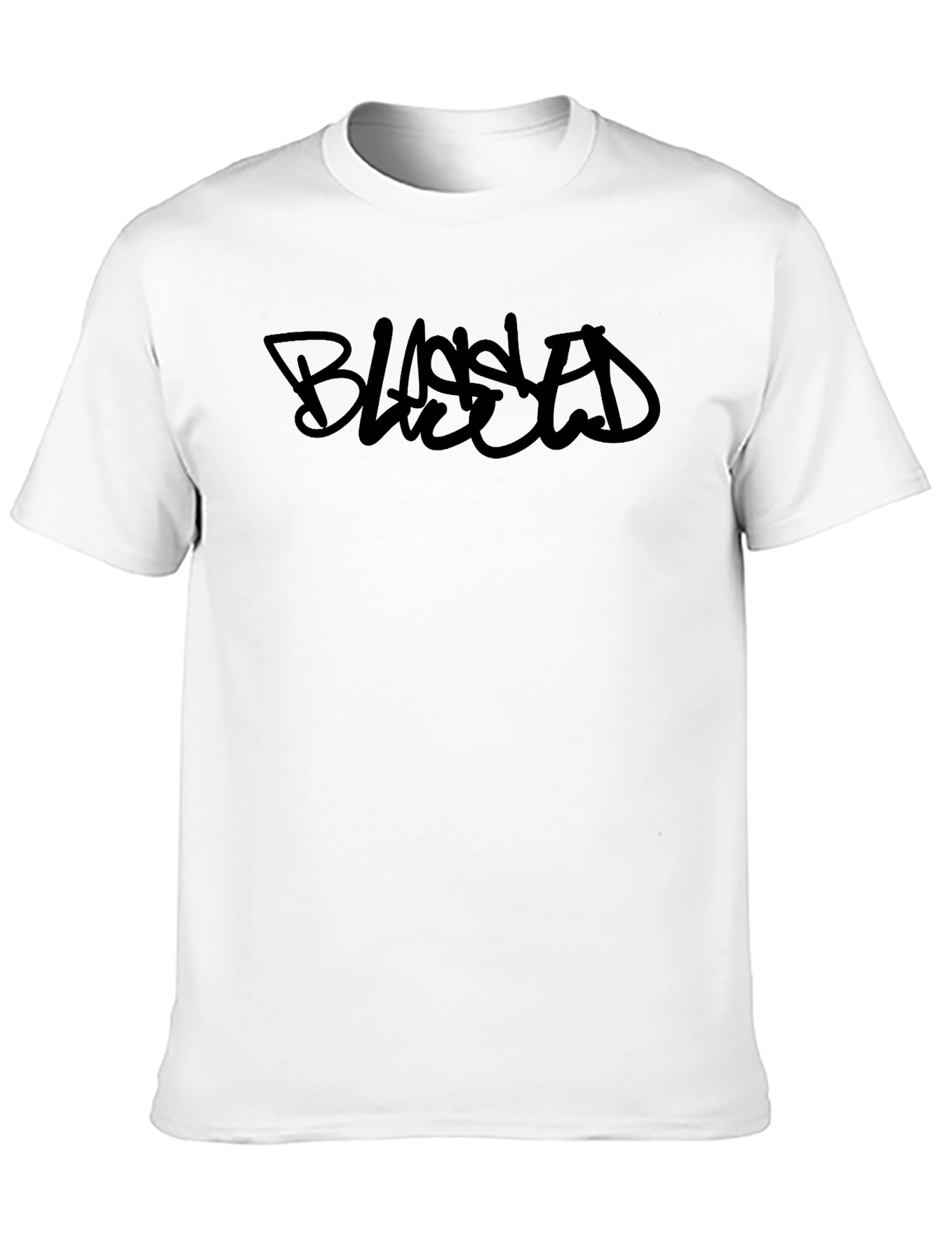 Black Blessed T-Shirt - Casual Graphic Tee