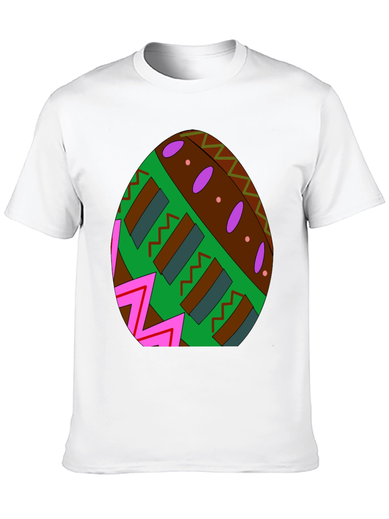 Easter Egg Pattern Black T-Shirt