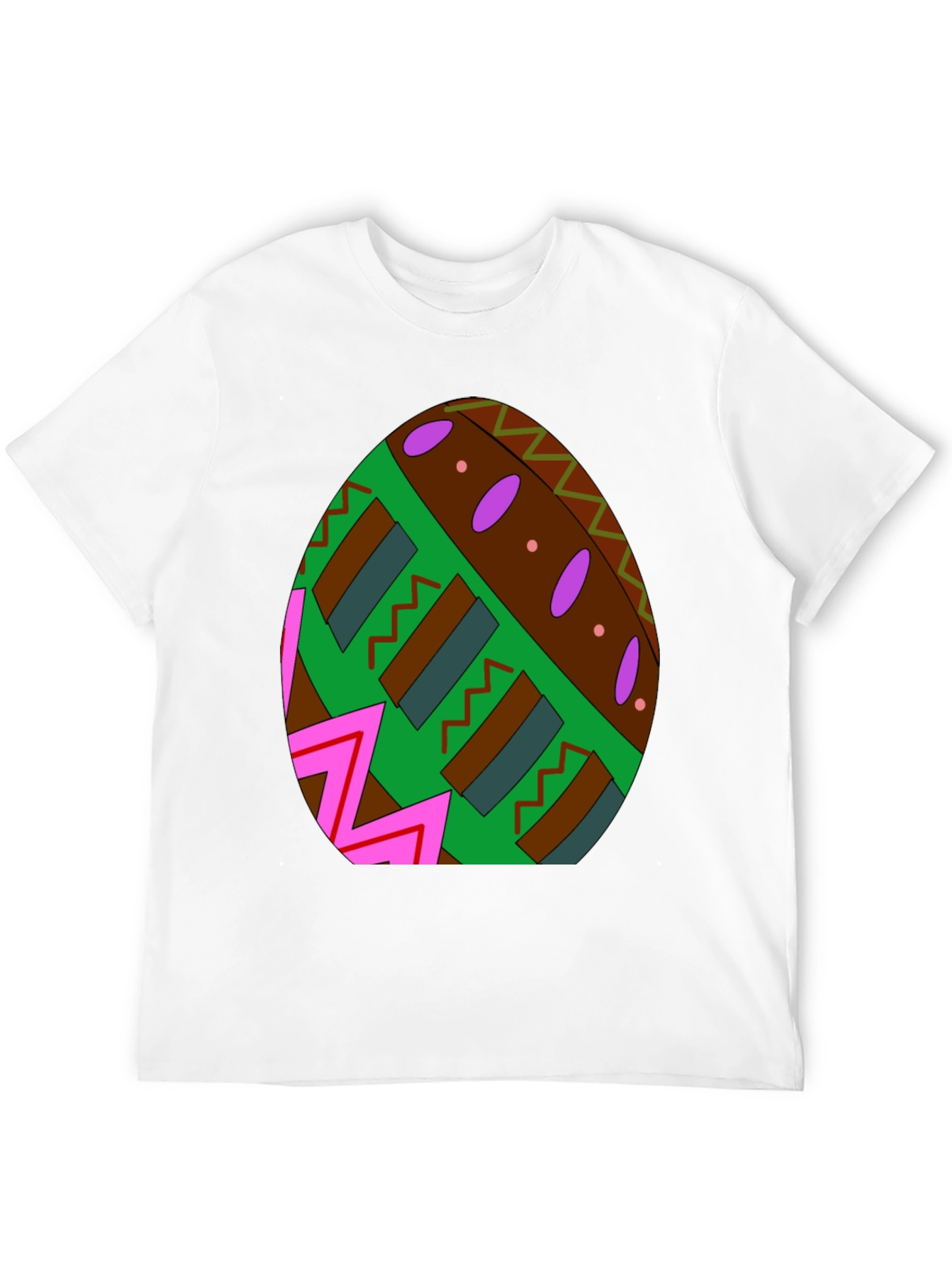 Easter Egg Pattern Black T-Shirt