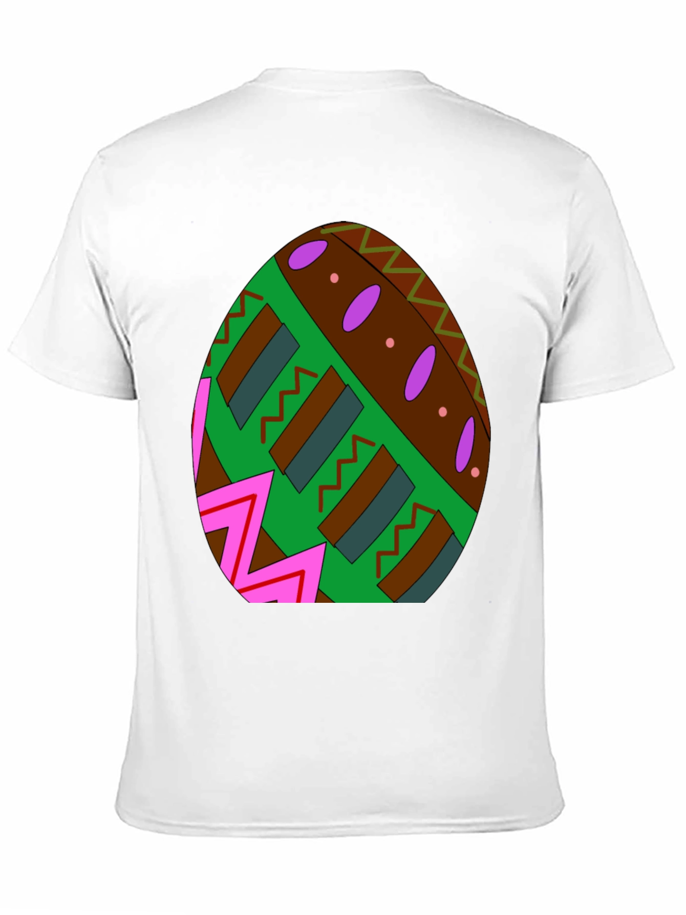 Easter Egg Pattern Black T-Shirt