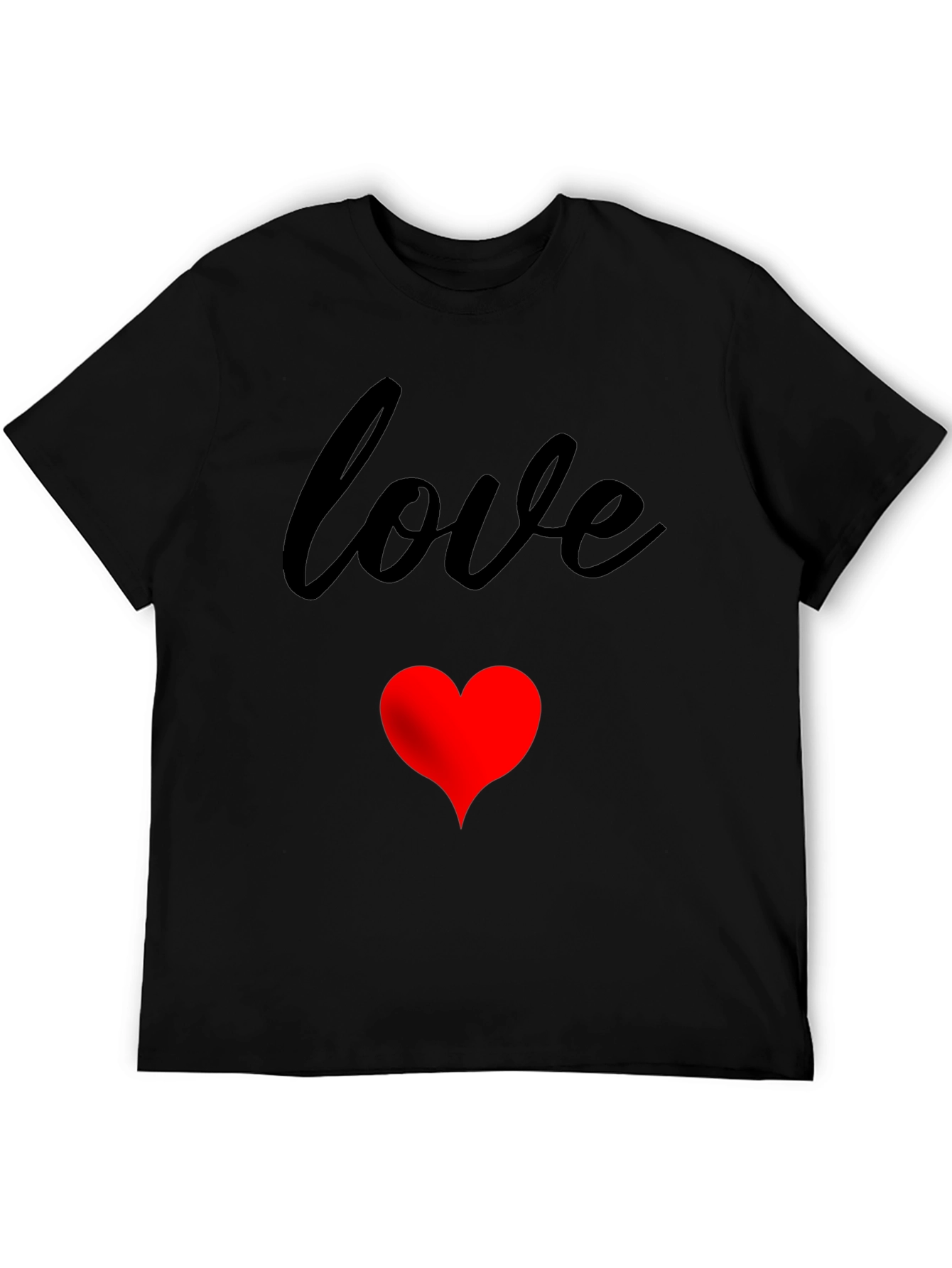 Love Heart Graphic Tee - Black