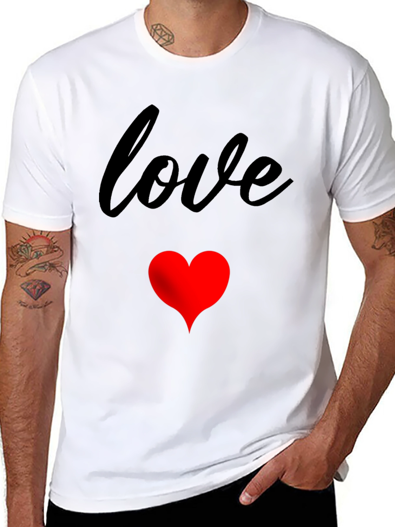 Love Heart Graphic Tee - Black