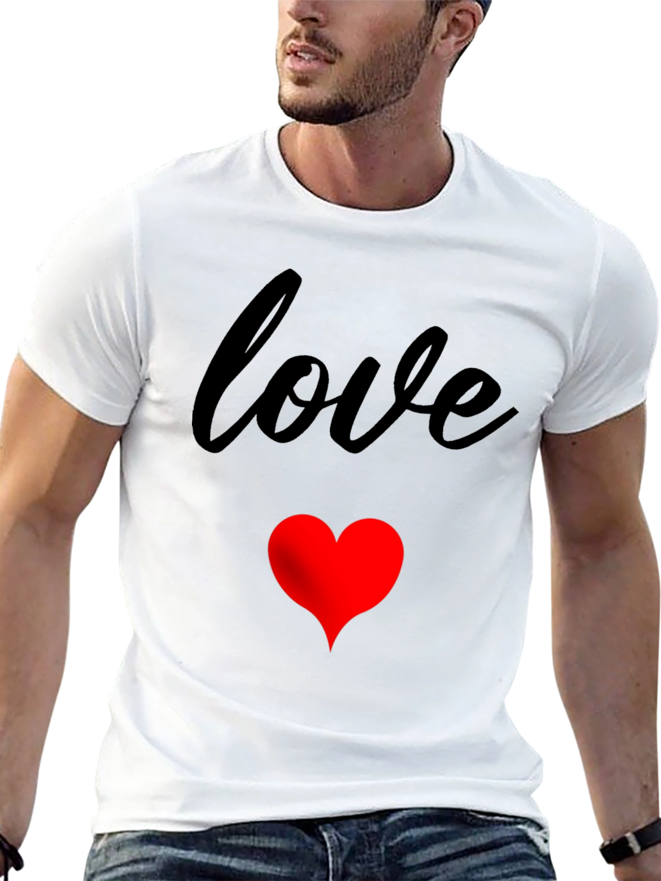 Love Heart Graphic Tee - Black