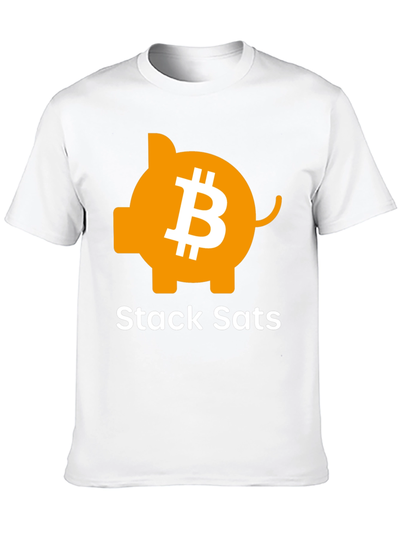 Stack Sats Bitcoin Piggy Bank Black T-Shirt