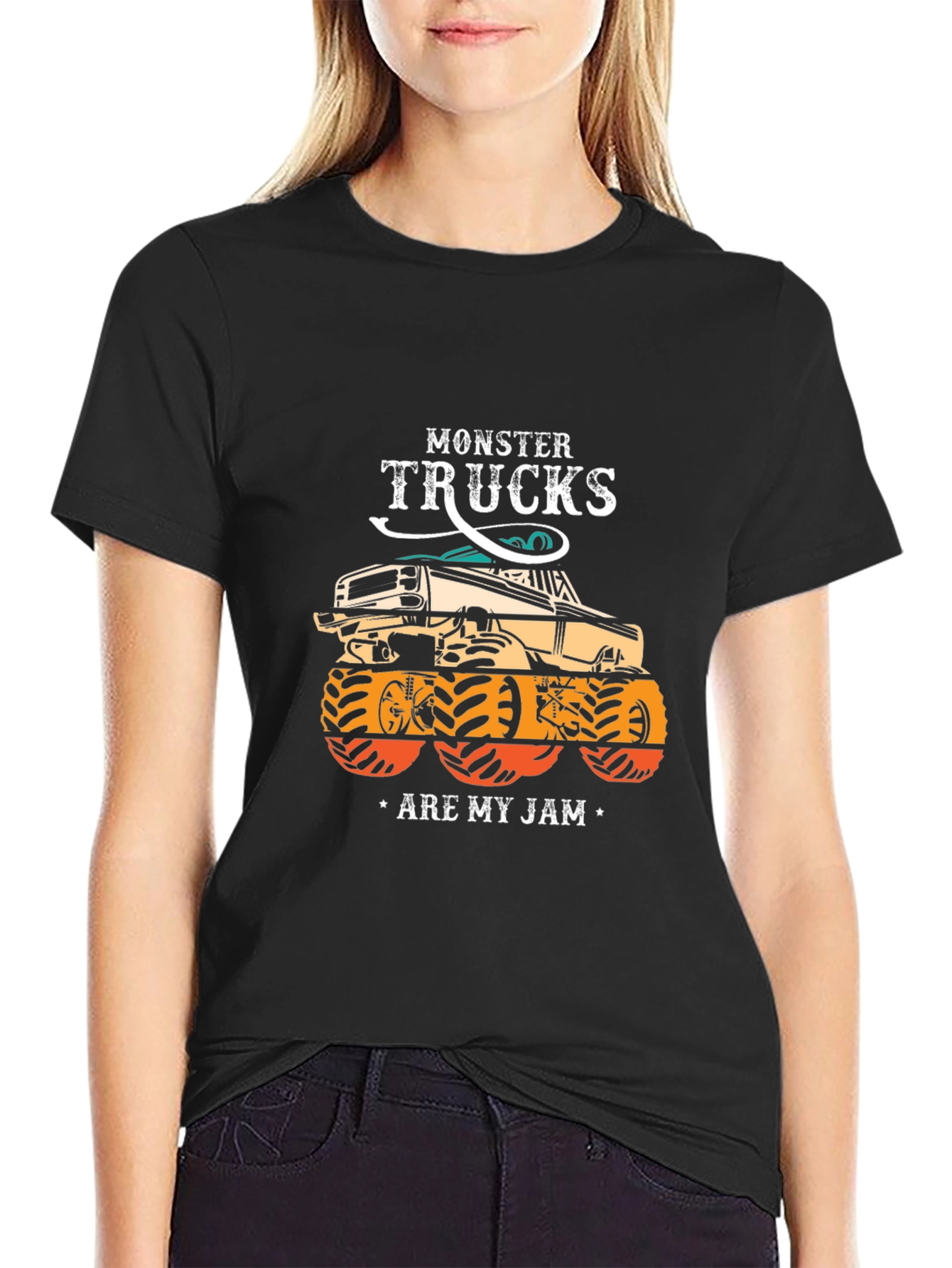 Monster Trucks Are My Jam Black T-Shirt