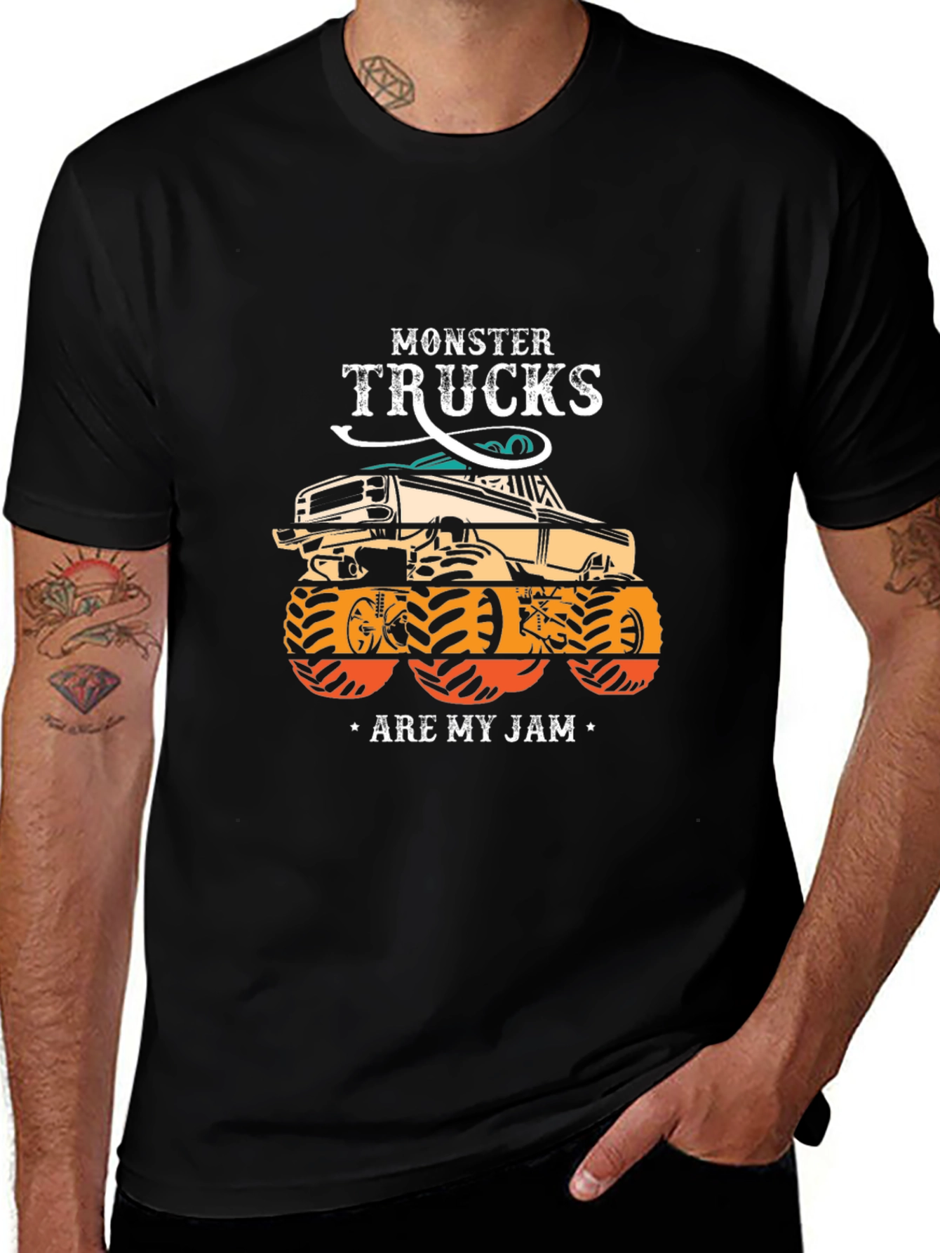 Monster Trucks Are My Jam Black T-Shirt