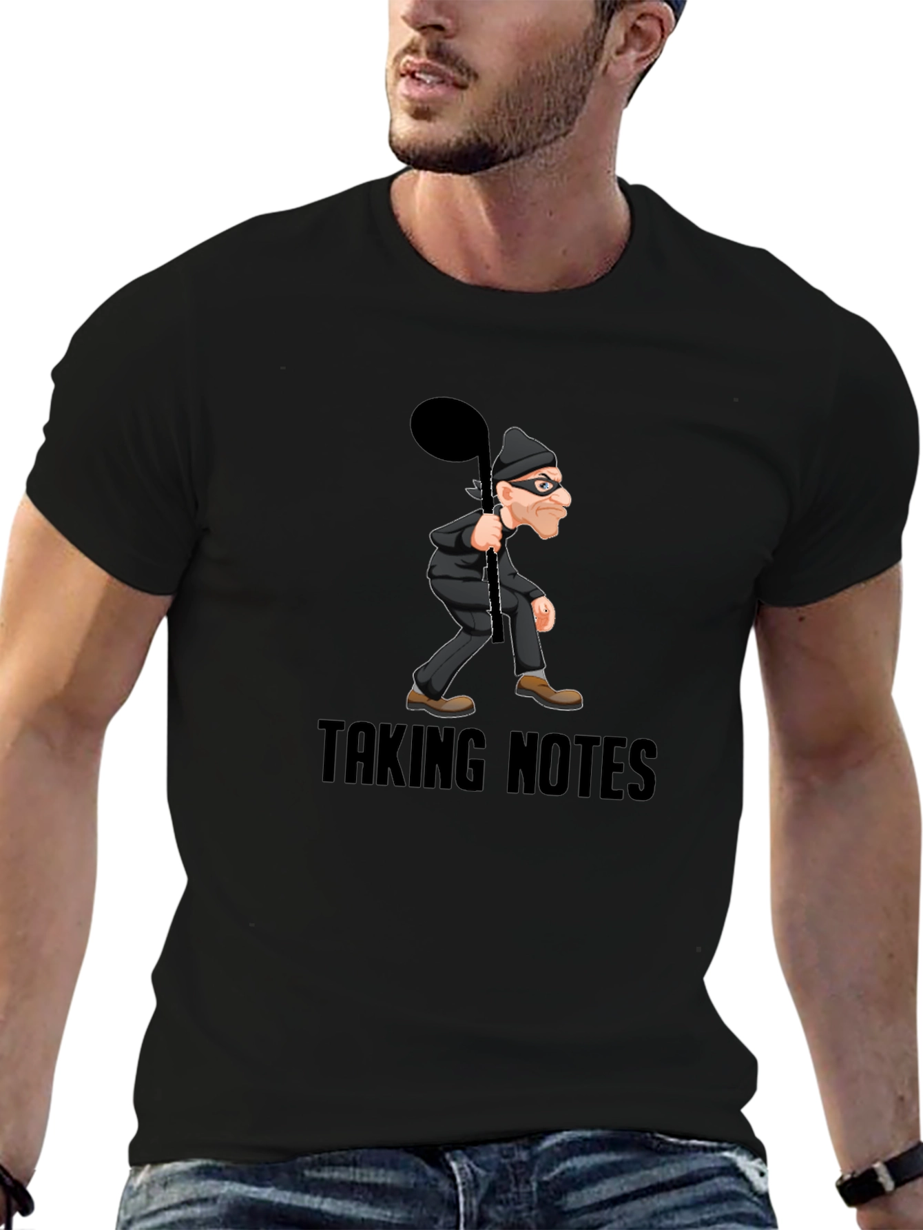 Taking Notes Graphic Tee - Funny Music Thief Shirt