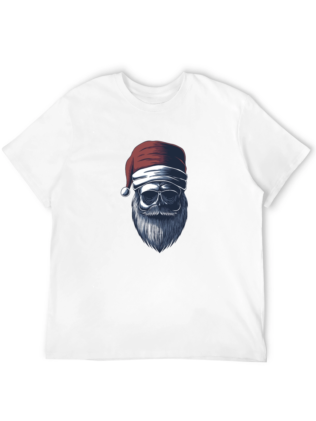 Santa Skull Graphic Tee - Black Holiday Shirt
