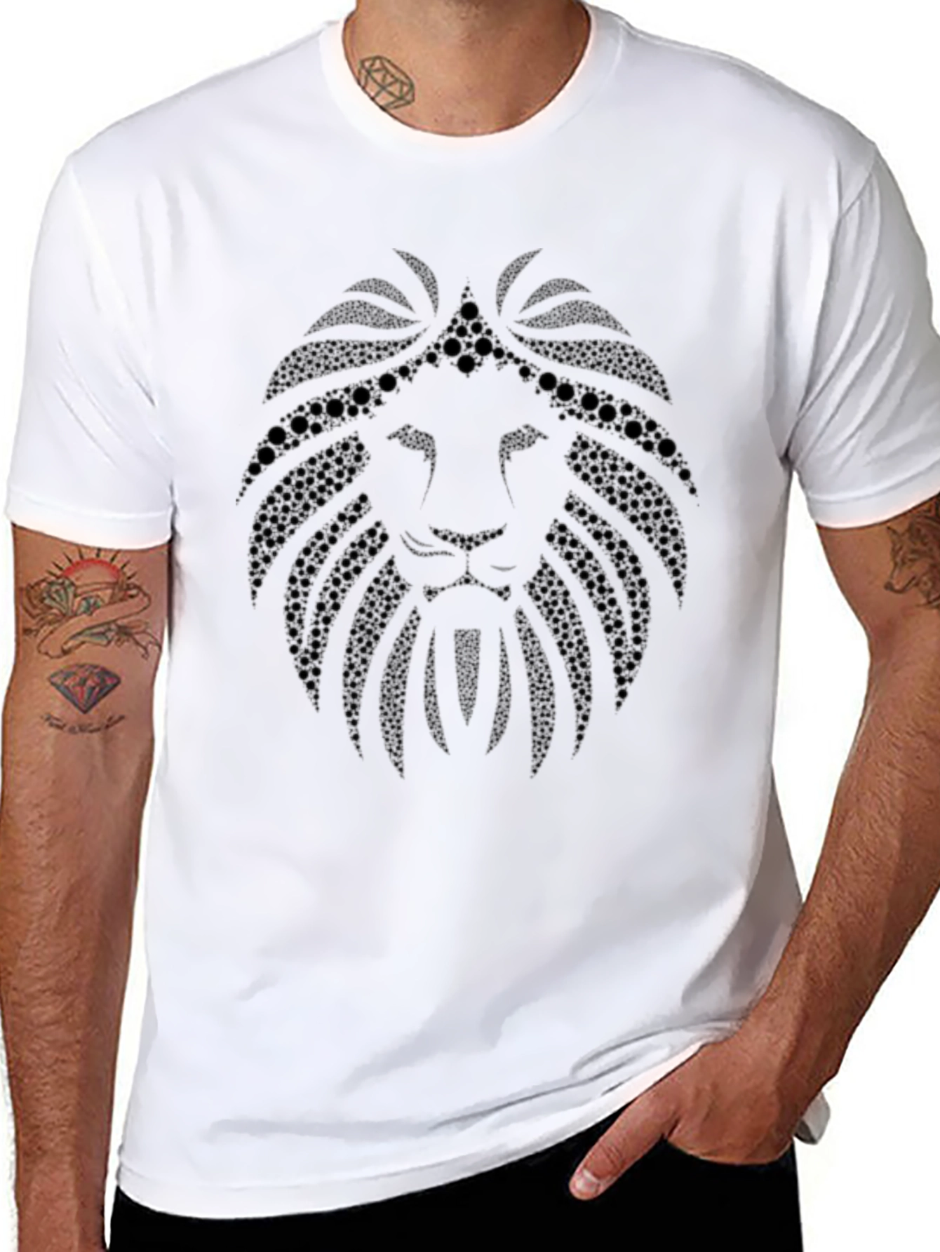 Lion Head Graphic Black T-Shirt