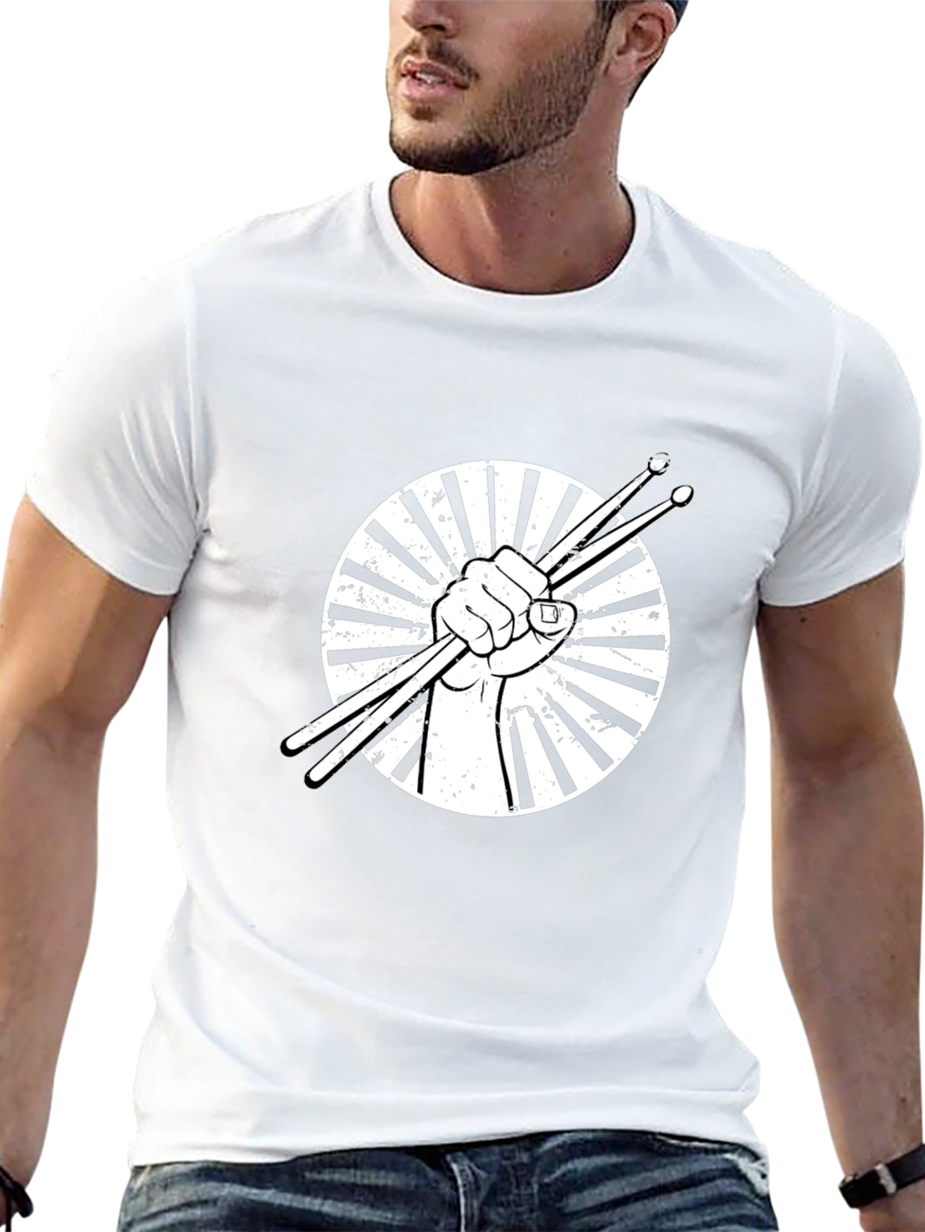 Drummers Fist Graphic Tee - Black Cotton