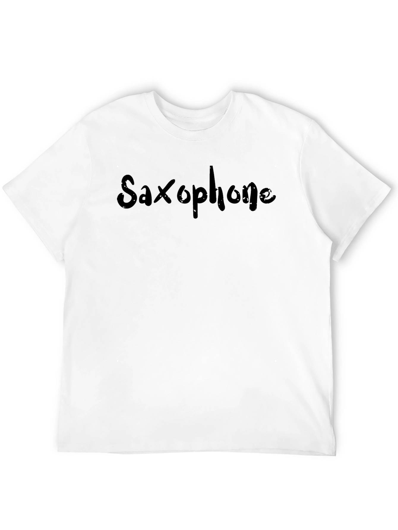 Saxophone Graphic Print Black T-Shirt