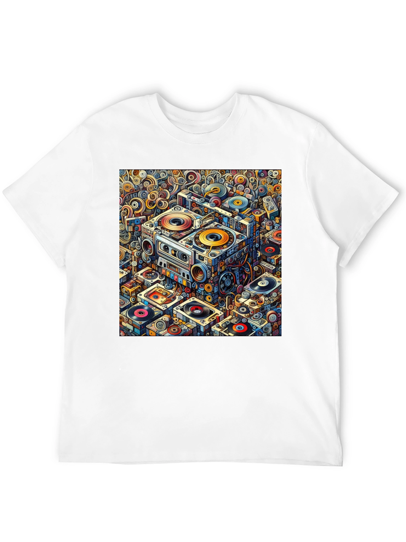 Retro Music Pattern Graphic Tee