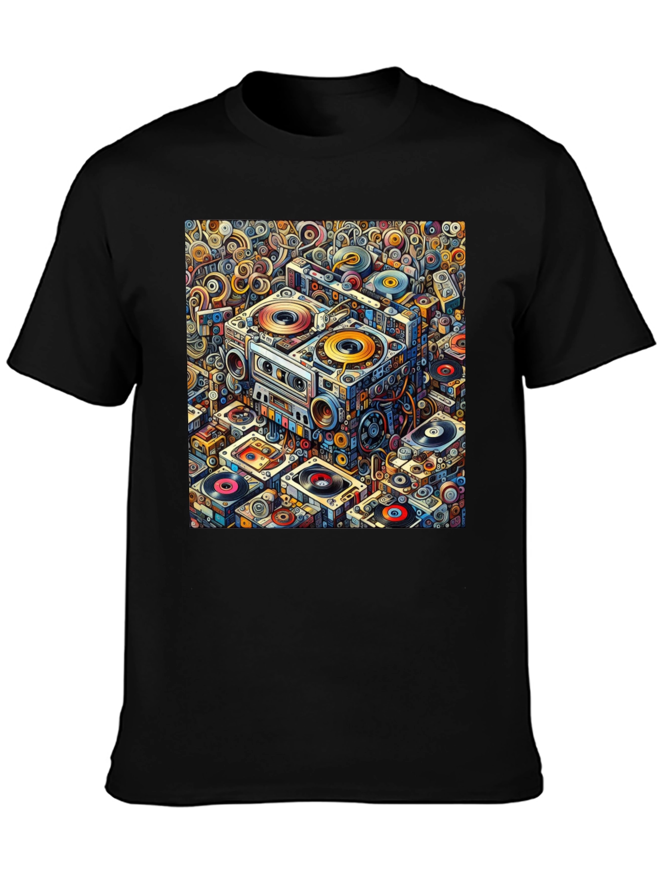 Retro Music Pattern Graphic Tee