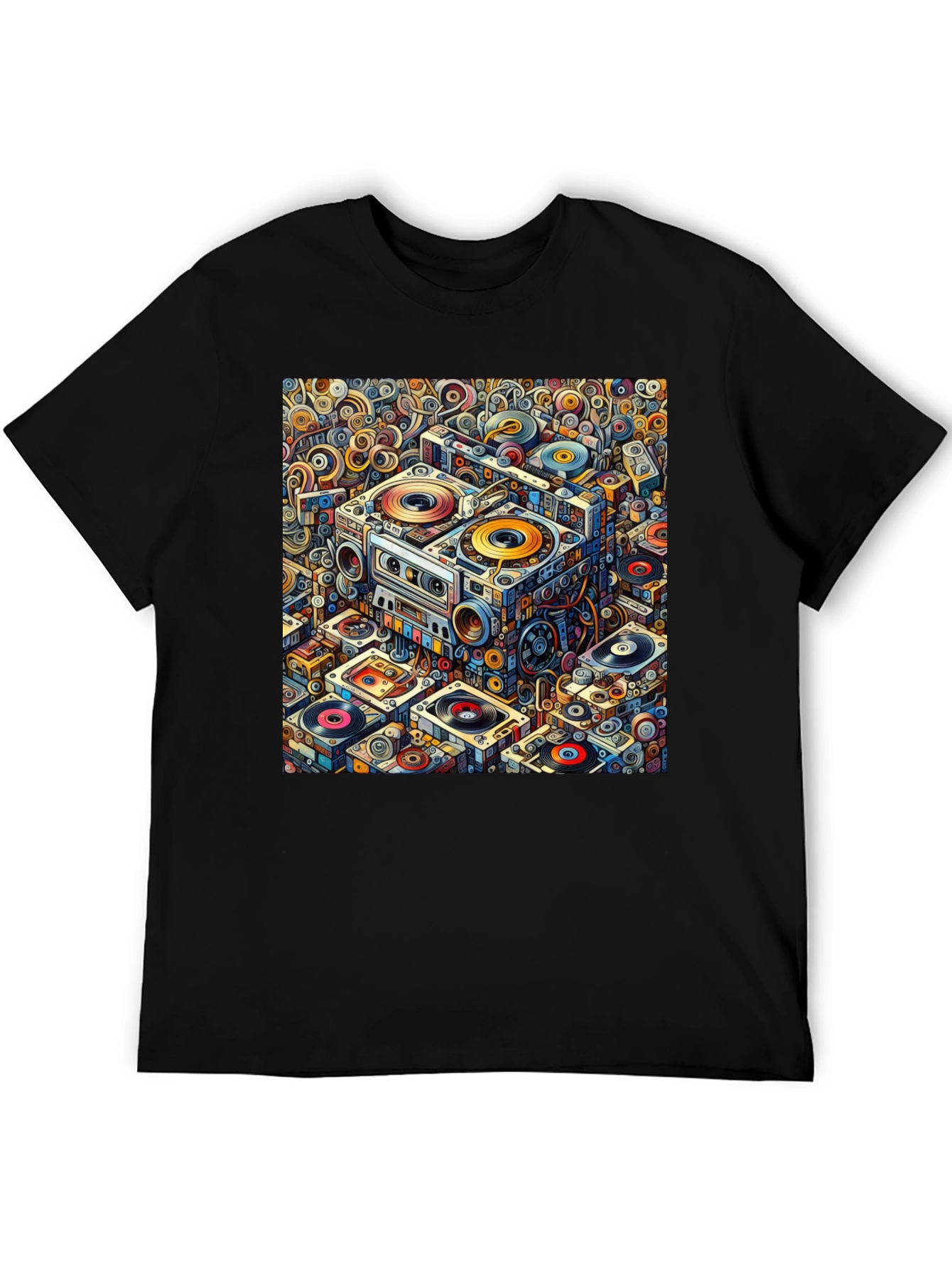 Retro Music Pattern Graphic Tee