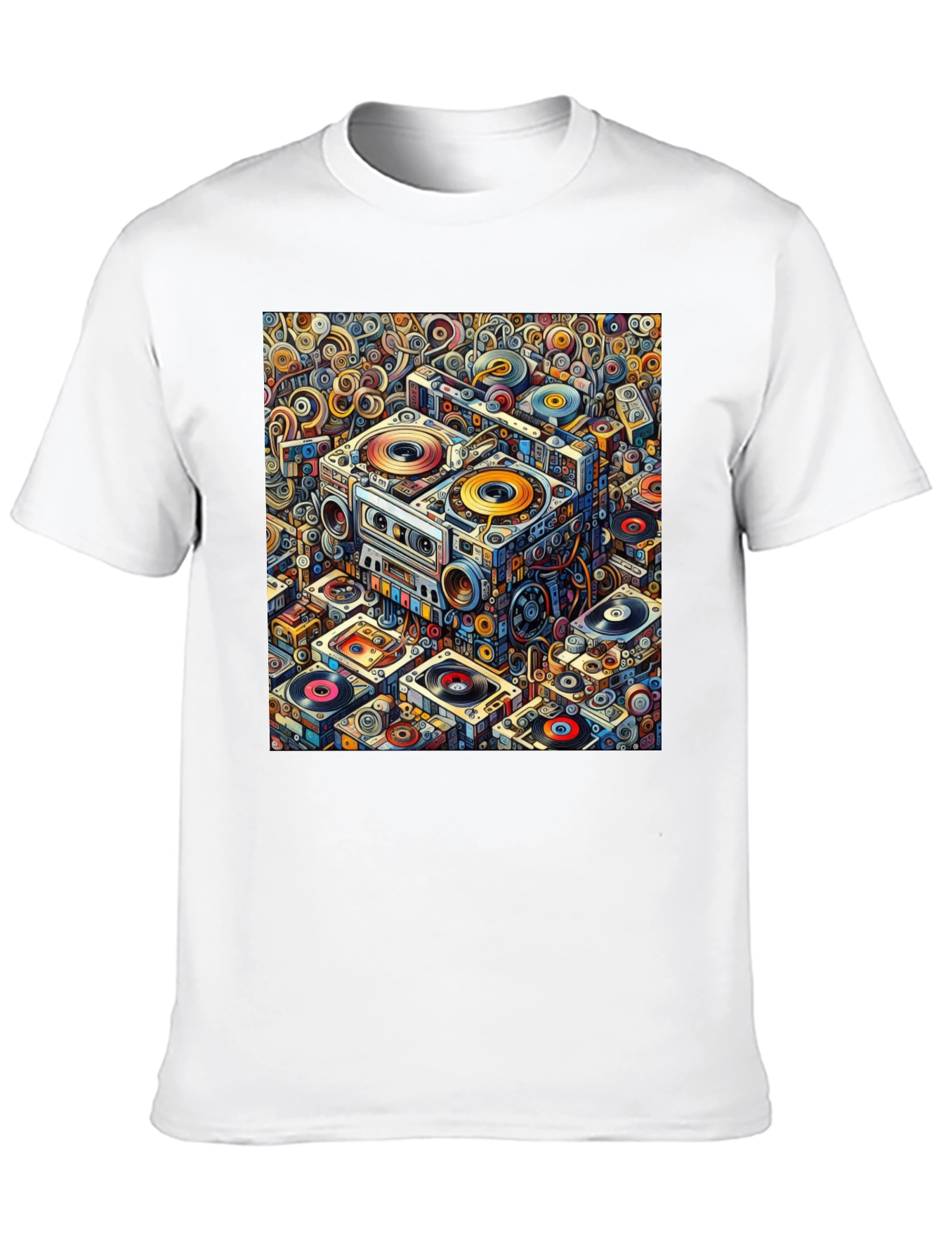 Retro Music Pattern Graphic Tee