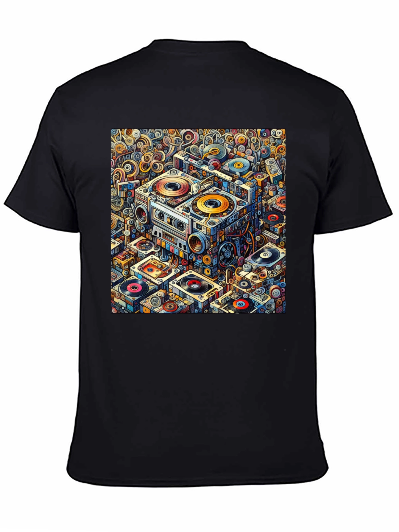 Retro Music Pattern Graphic Tee