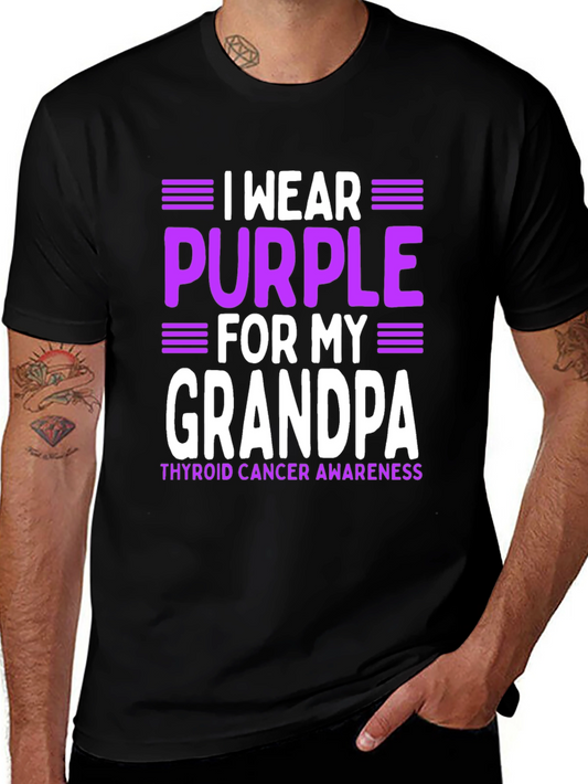 I Wear Purple For My Grandpa Thyroid Cancer Awareness T-Shirt