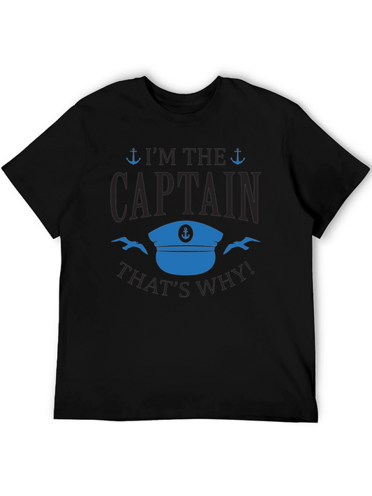 Im the Captain T-Shirt - Black Cotton Blend Tee