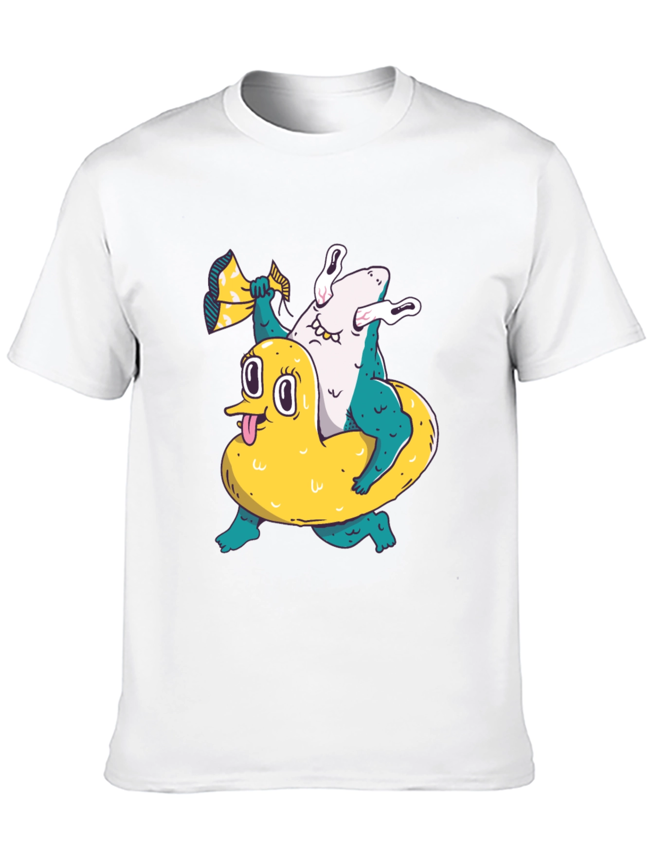 Duck & Shark T-Shirt - Unique Graphic Tee