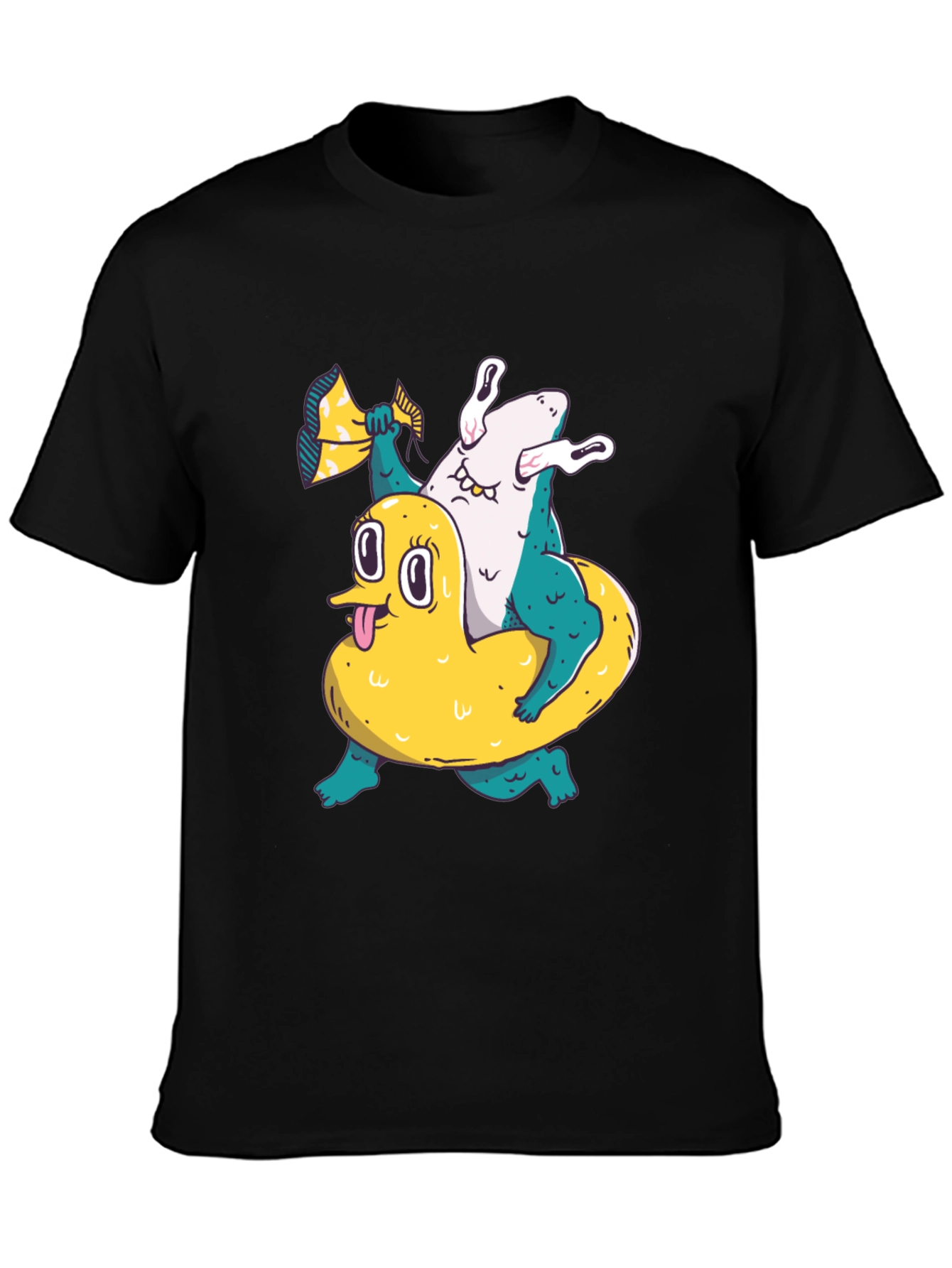 Duck & Shark T-Shirt - Unique Graphic Tee
