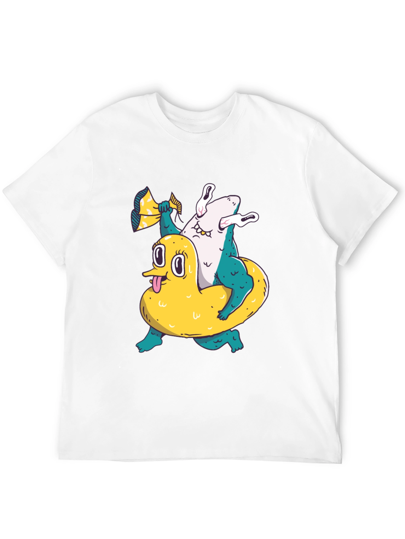 Duck & Shark T-Shirt - Unique Graphic Tee