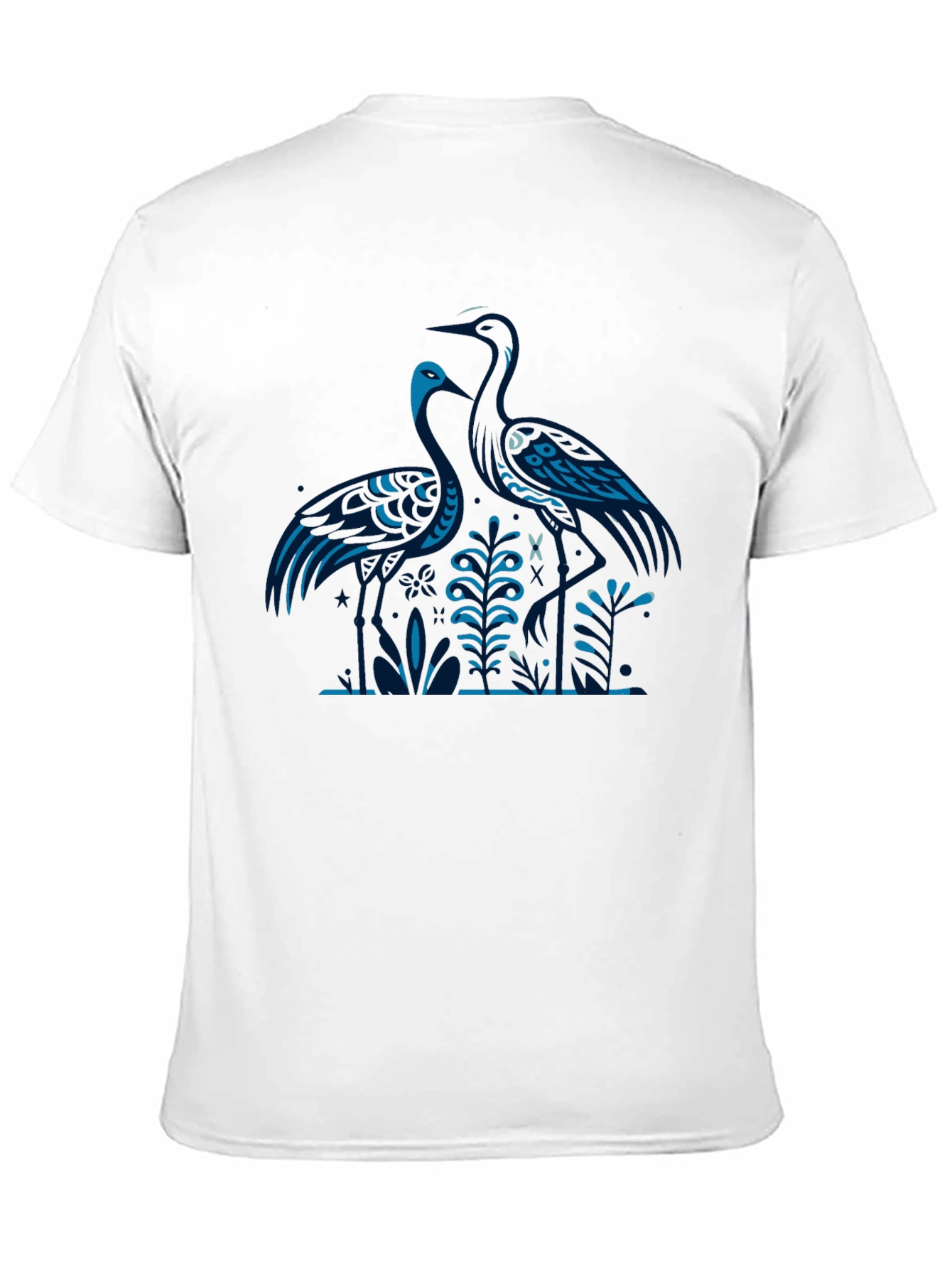 Heron Print Black T-Shirt