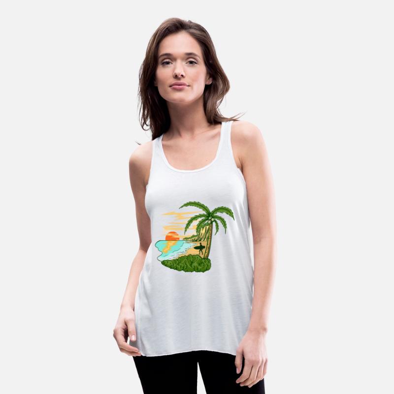 Beach Surfing Island Beach Palm Trees Summer 1