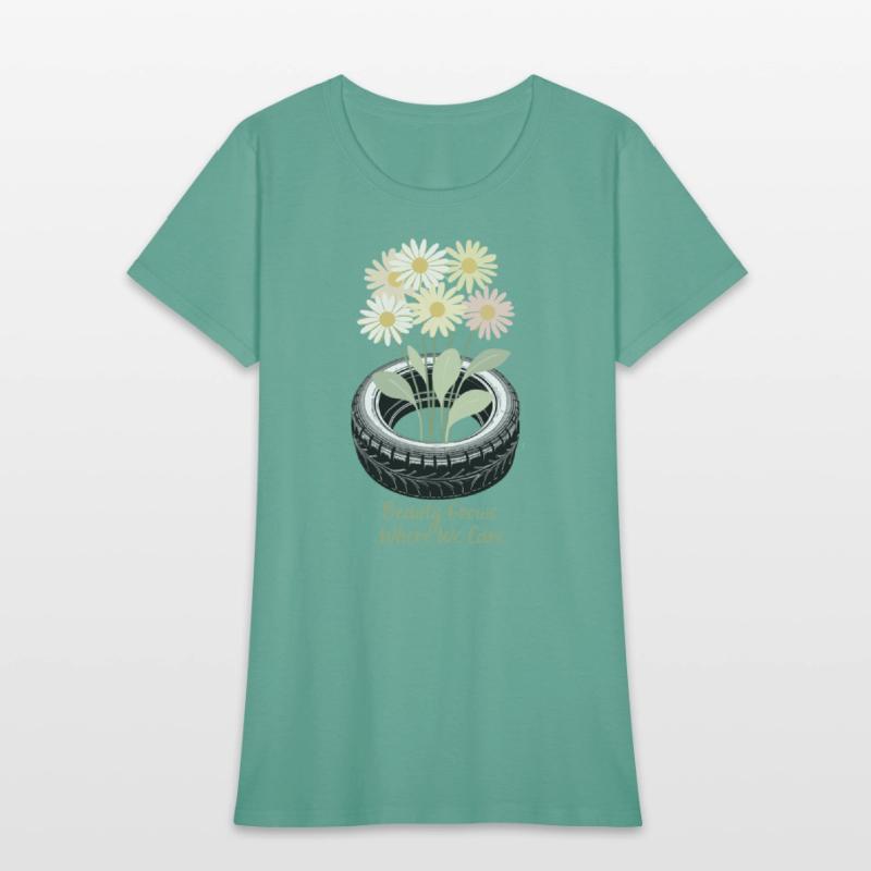 Beauty Grows from Care Recycled Tire Floral Eco