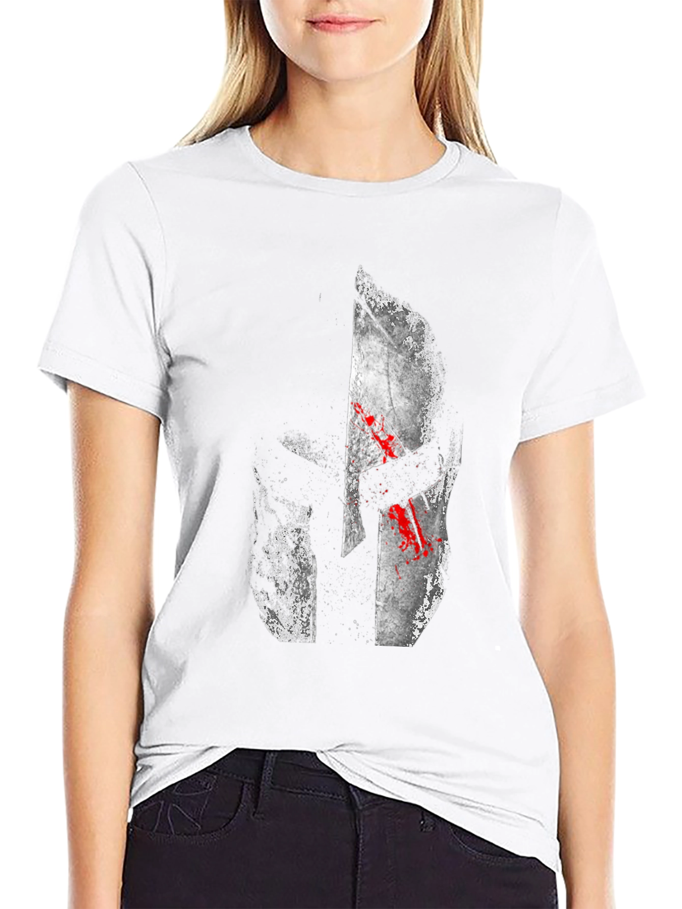 Spartan Helmet Graphic T-Shirt - Black