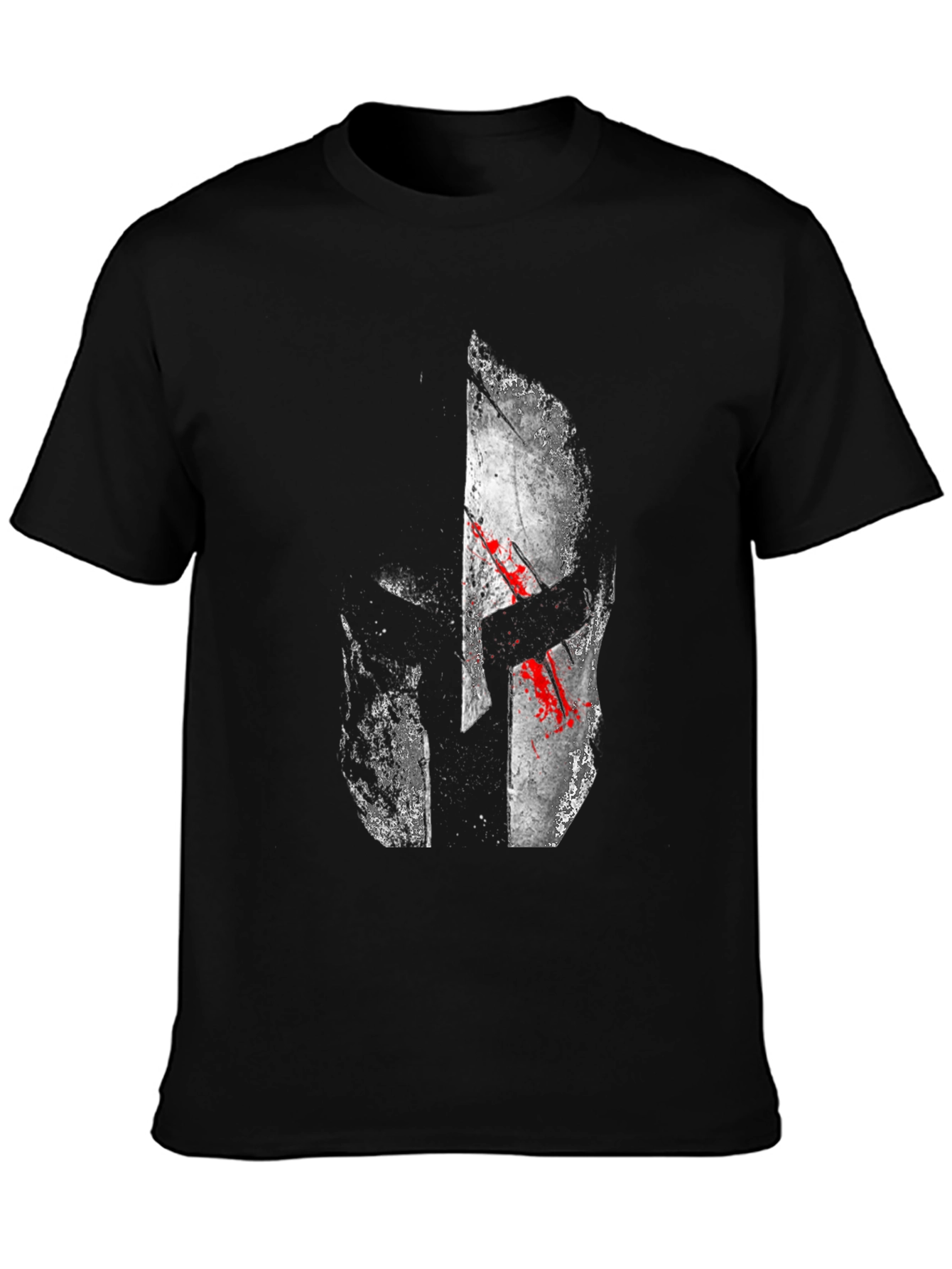 Spartan Helmet Graphic T-Shirt - Black