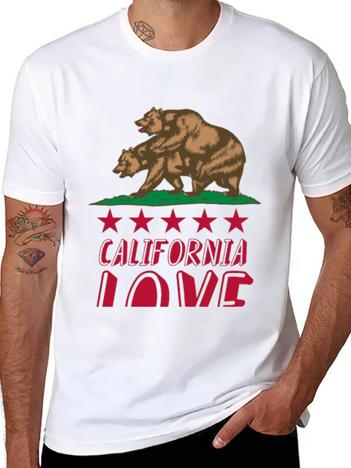 California Love Bear Graphic T-Shirt